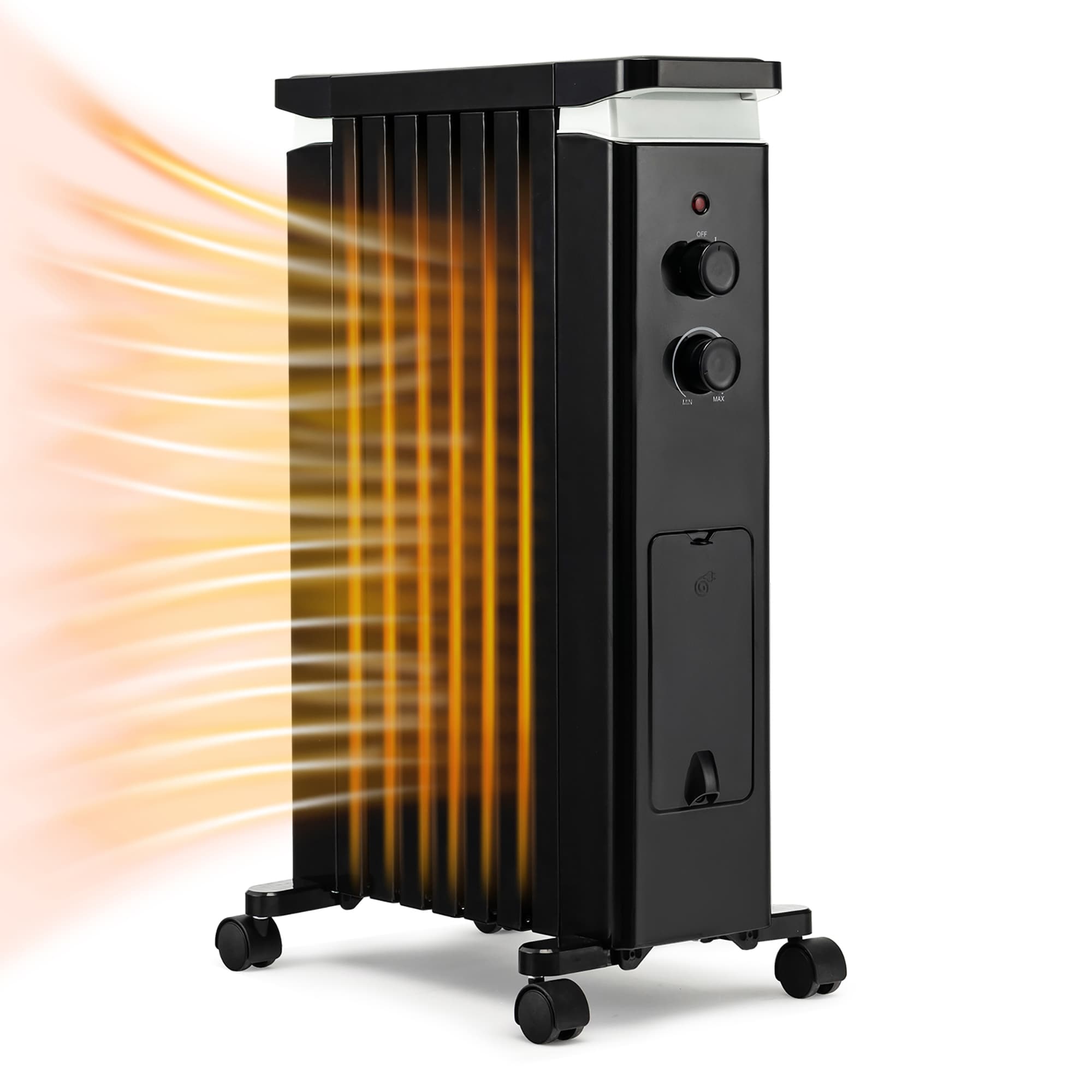 Goplus ES10202US-BK Up to 1500-Watt Utility Fan Cabinet Indoor Electric Space Heater with Thermostat