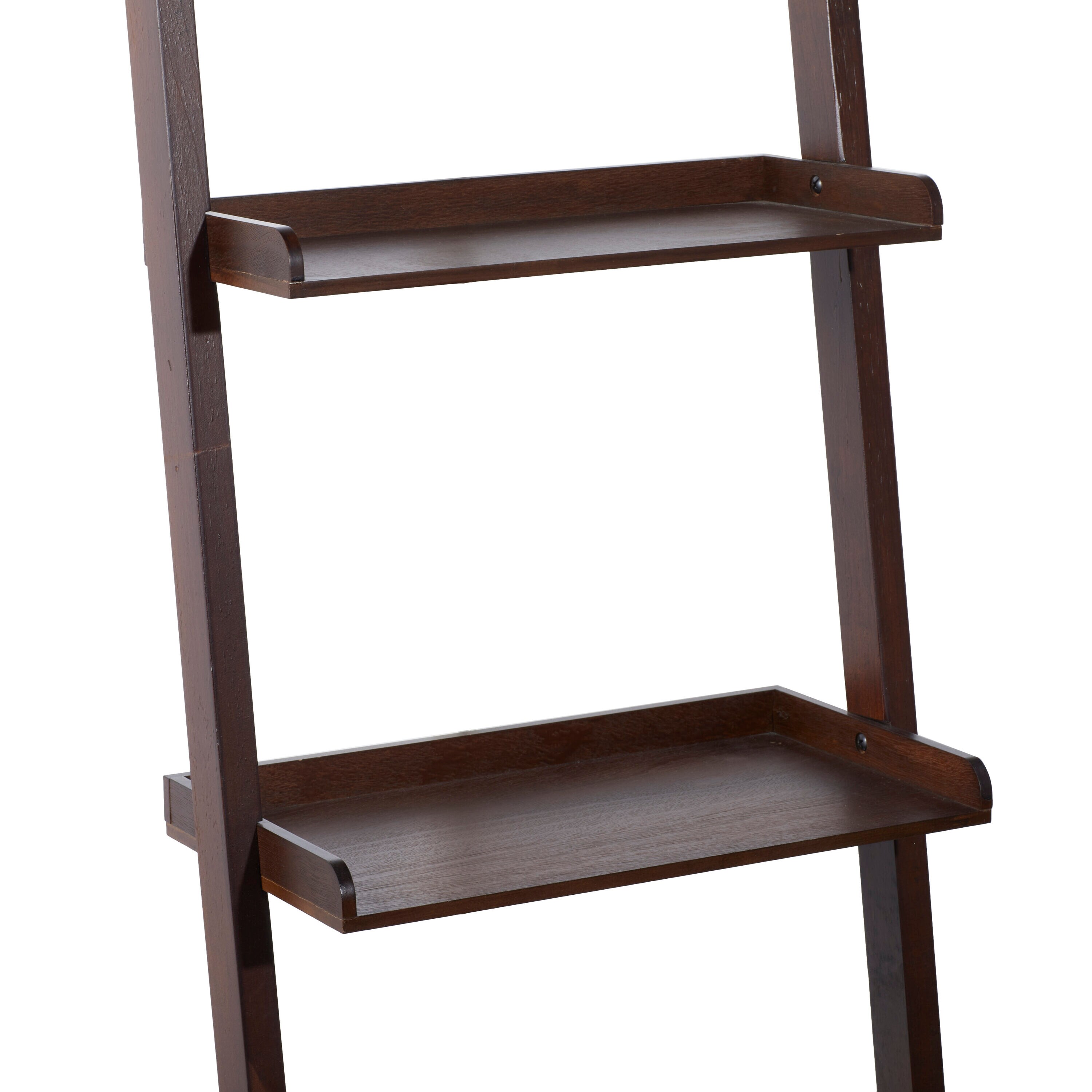 69" Brown Wooden 5-Tier Ladder Shelf