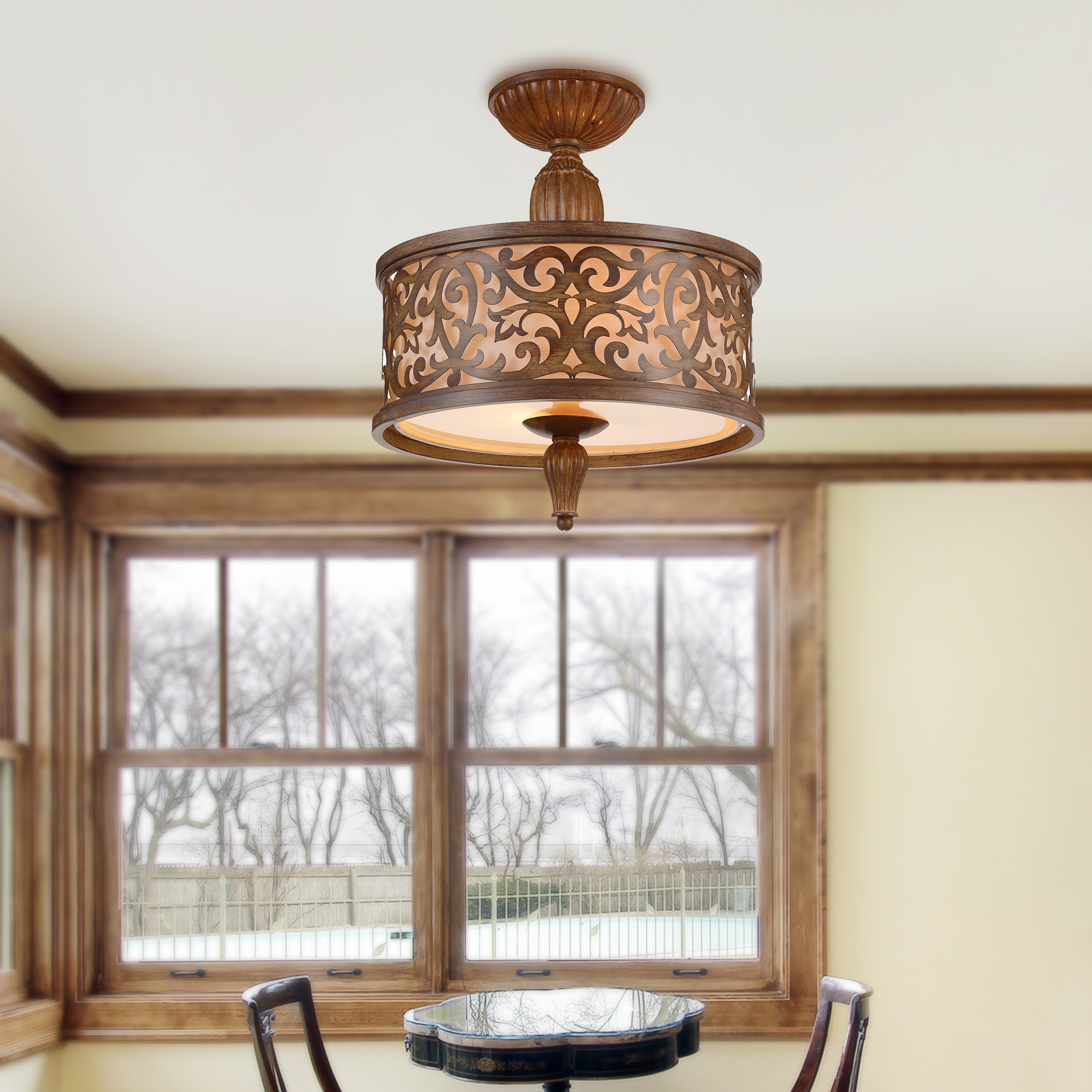 CWI Lighting 9807C14-3-116 Nicole 3 -Light 14.0-in Brushed Black Flush Mount Light