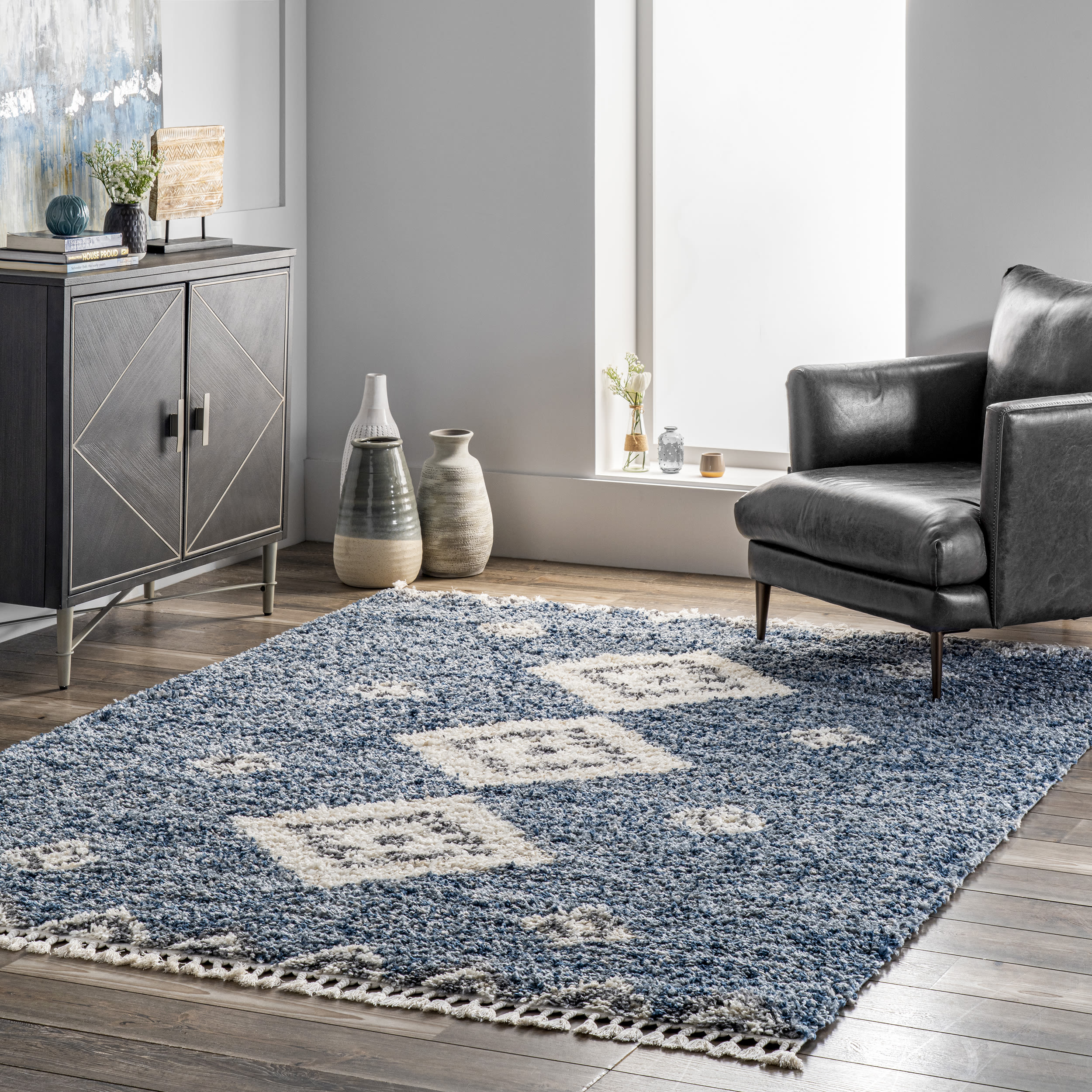 nuLOOM KKEL01A-12015 Regina 12 x 15 (ft) Loomed Polypropylene Blue Rectangular Indoor Geometric Area rug