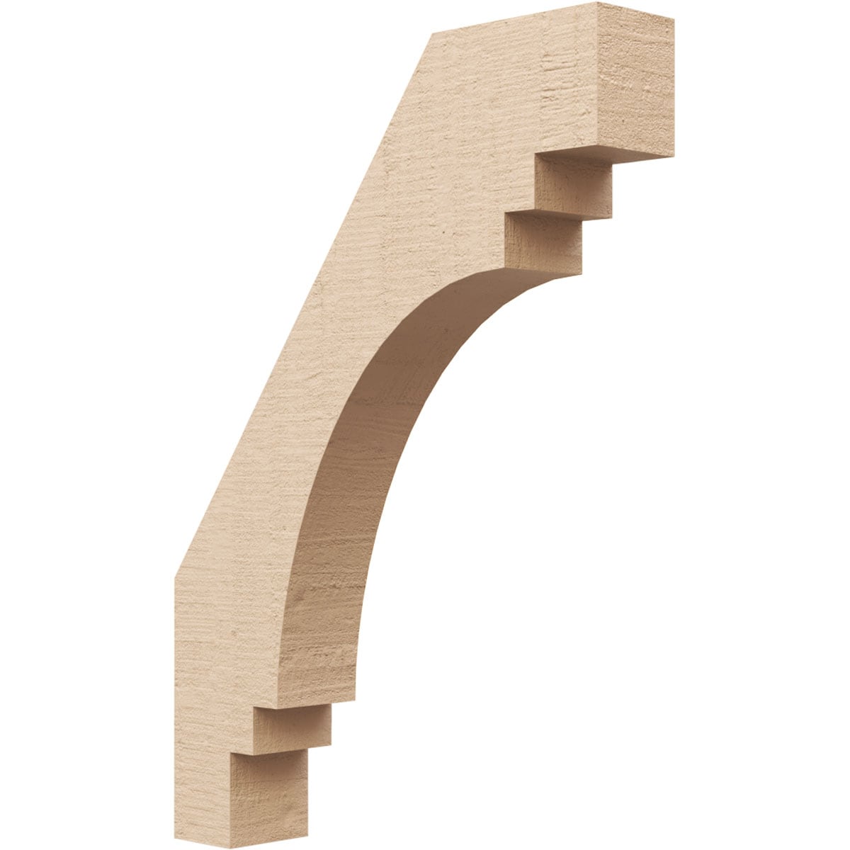 Ekena Millwork BRCUR03X16X22PECRCPR 3-in x 22-in x 16-in Primed Urethane Pescadero Rough Cedar TimberThane Knee Brace