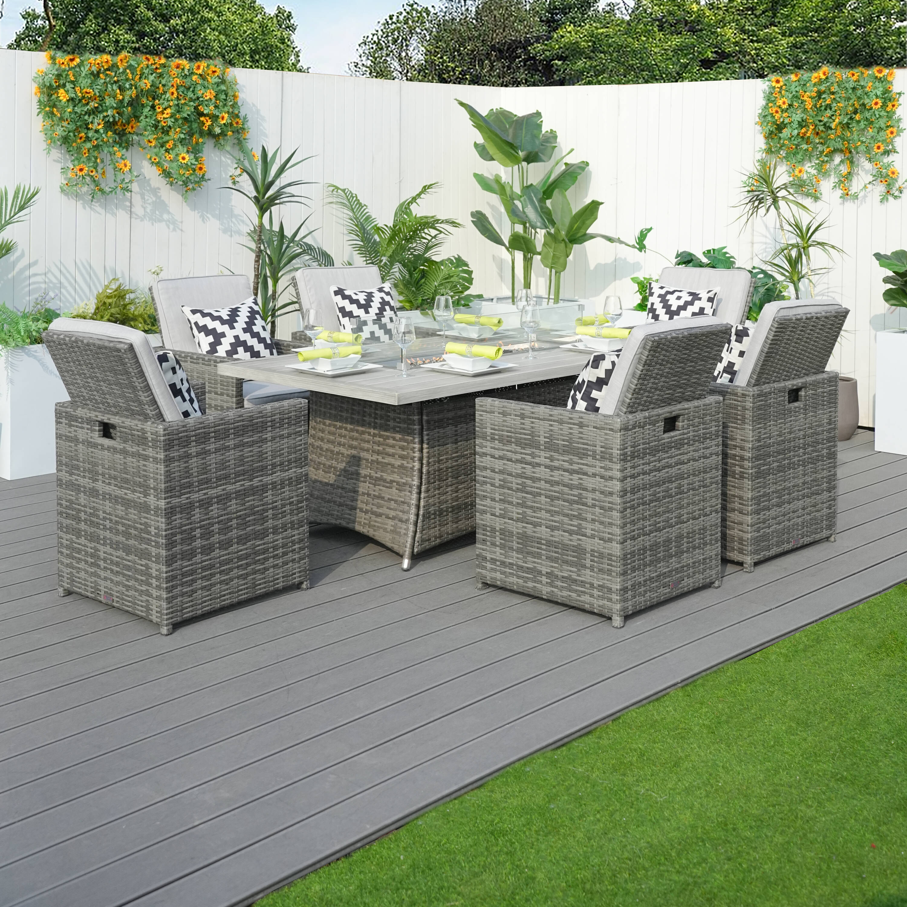 Direct Wicker DWG-1634RA-GR Patio-Dining-Sets - View #2
