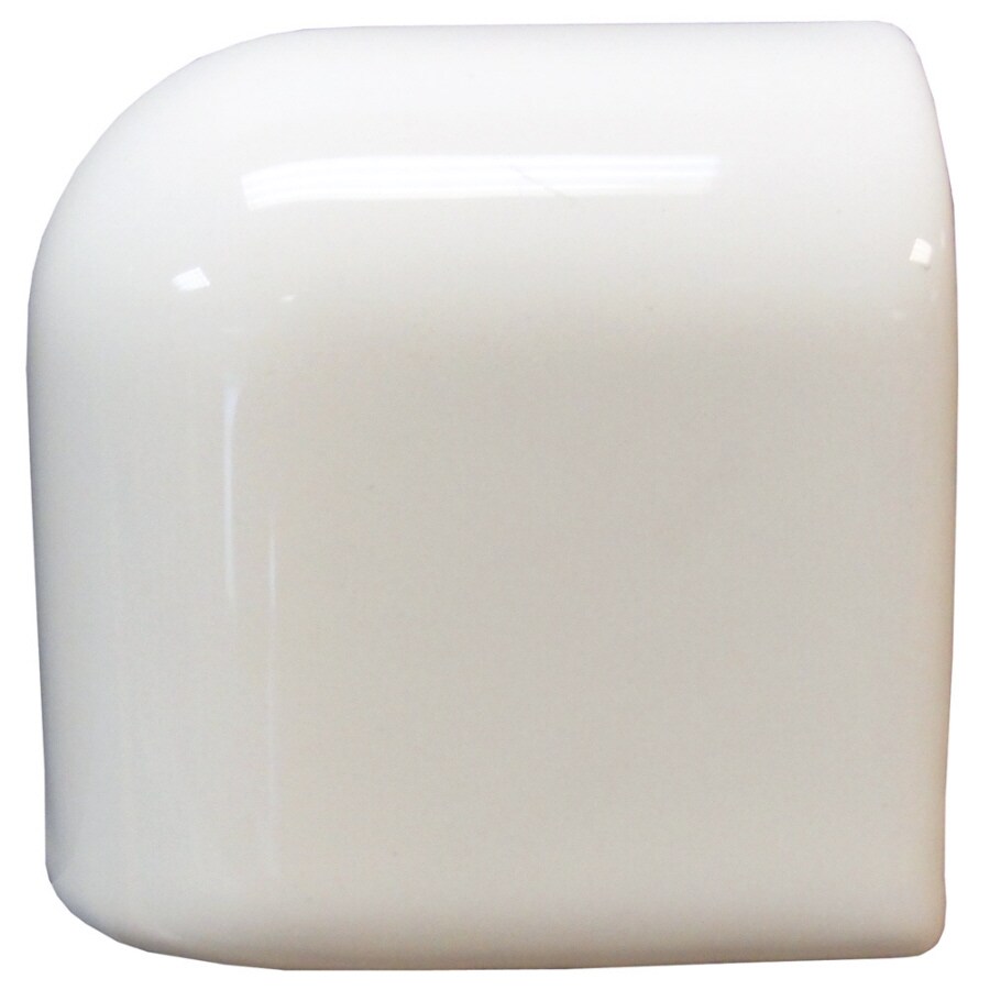 Interceramic 769695335353 Wall Tile White Ceramic Mud Cap Corner Tile (Common: 2-in x 2-in; Actual: 2-in x 2-in)