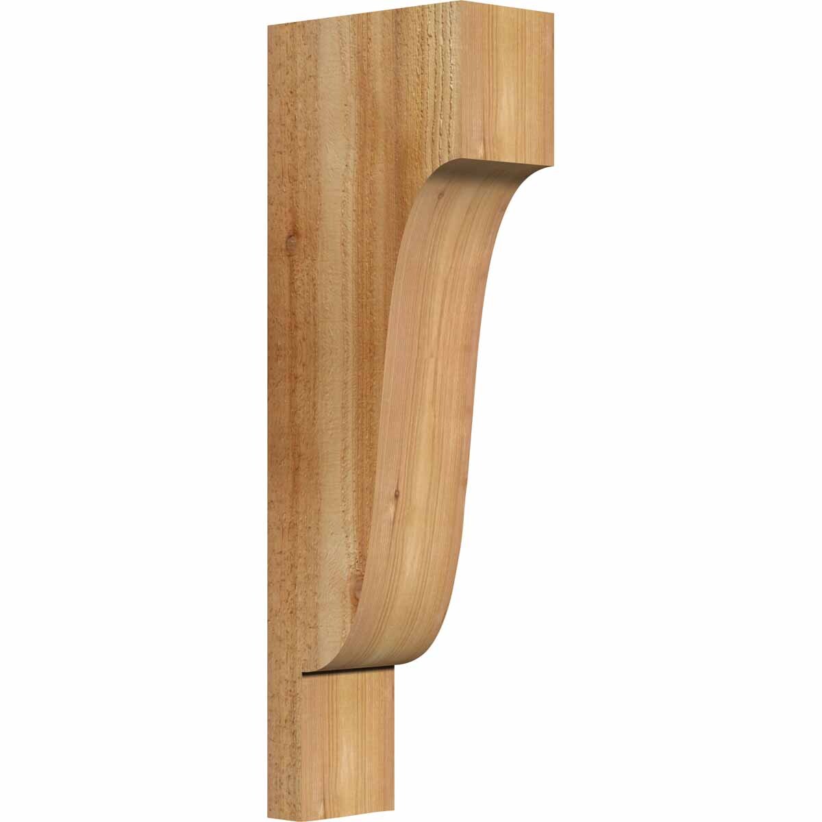 Ekena Millwork COR04X08X24NEW00RWR 4-in x 8-in x 24-in Newport Unfinished Western red cedar Wood Paintable/Stainable Corbel