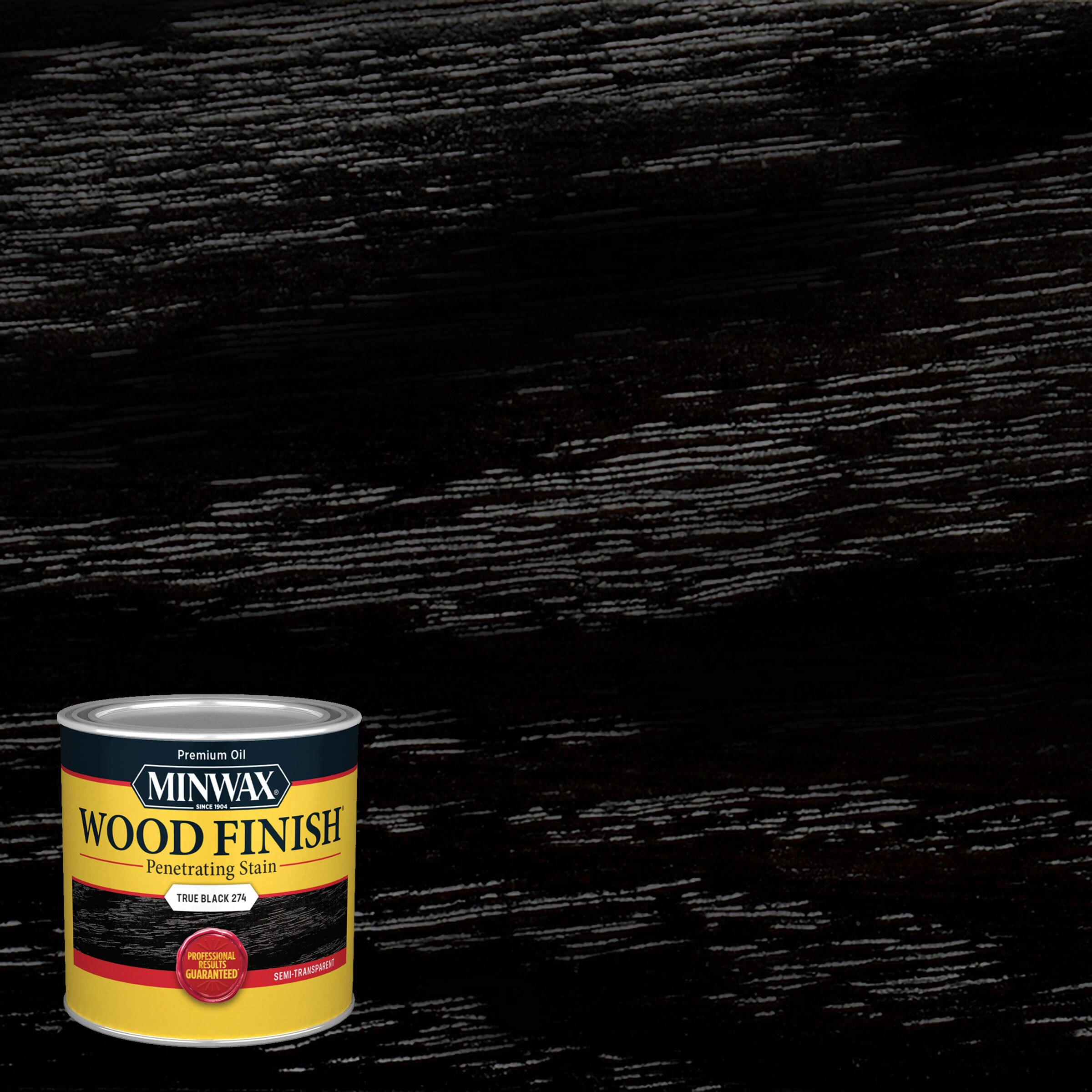 Minwax Wood Finish Oil-based True Black Semi-transparent Interior Stain (Half-pint)