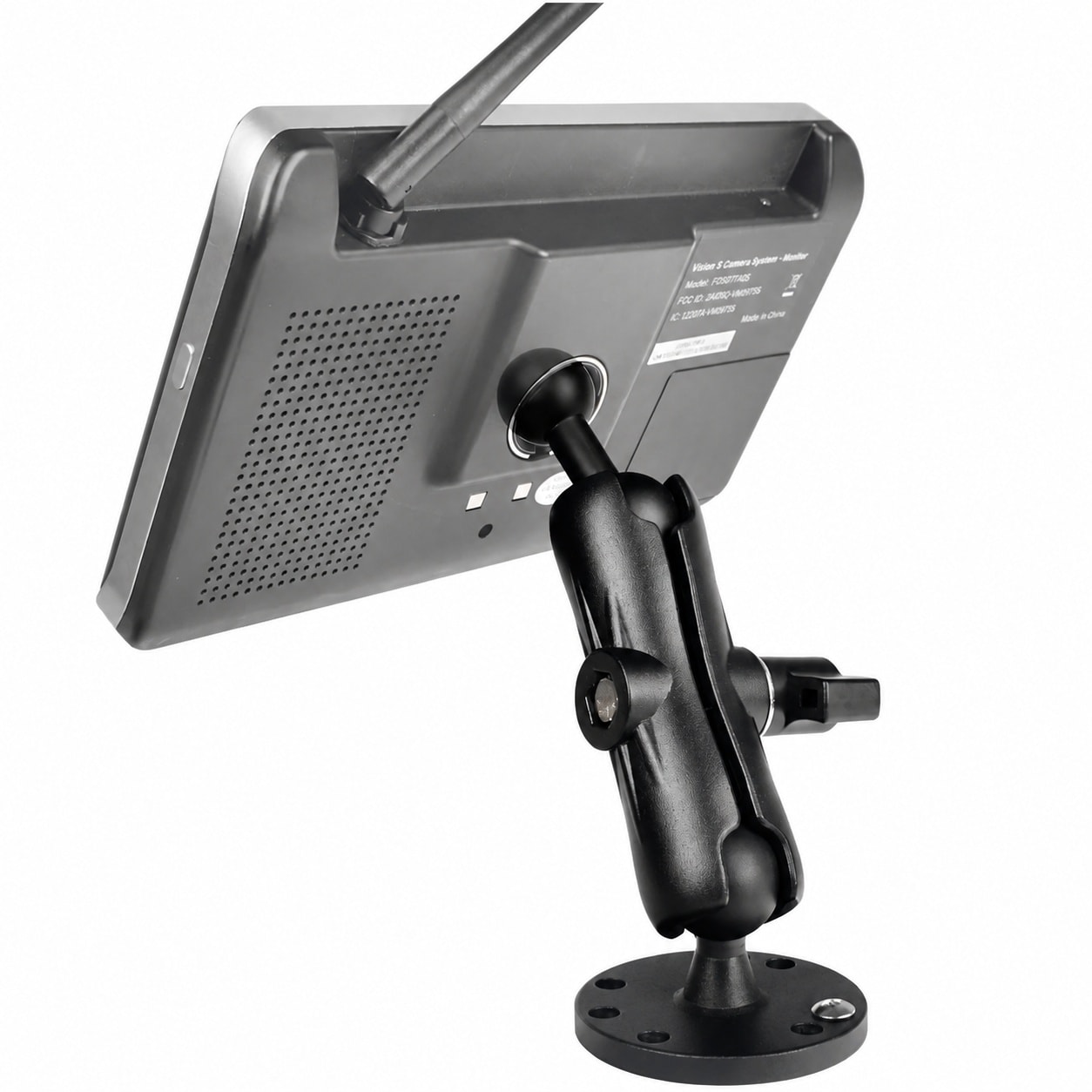 ITOPFOX  Adjustable Ball Joint Camera Monitor Mount for Furrion 5 inch and 7 inch Backup Systems Aluminum Alloy with Fixed Screw AMPS Base