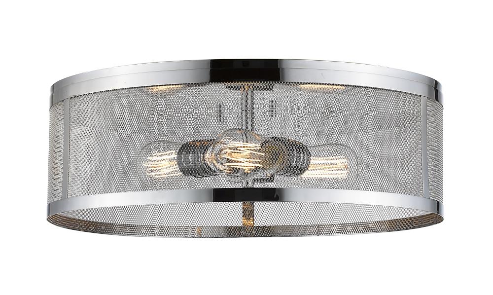 Z-Lite 331F18-CH Meshsmith 1 -Light 18-in Polished Chrome Flush Mount Light