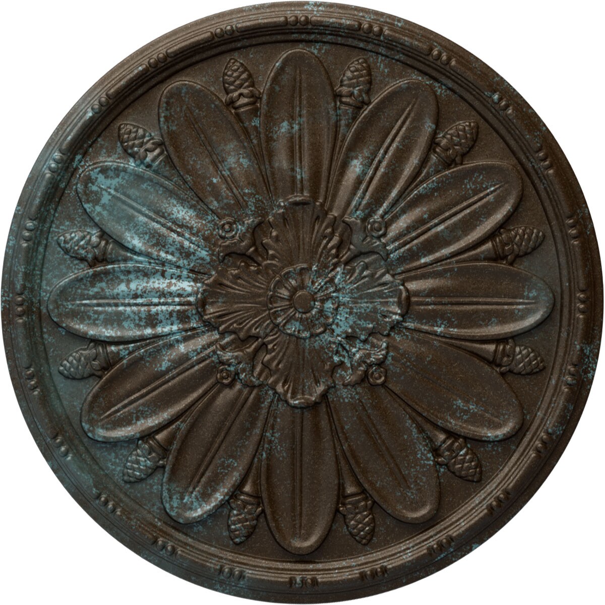 Ekena Millwork CM29FABBS Fairfax 29.875-in W x 29.875-in L Painted Bronze Blue Patina Polyurethane Whole Ceiling Medallion