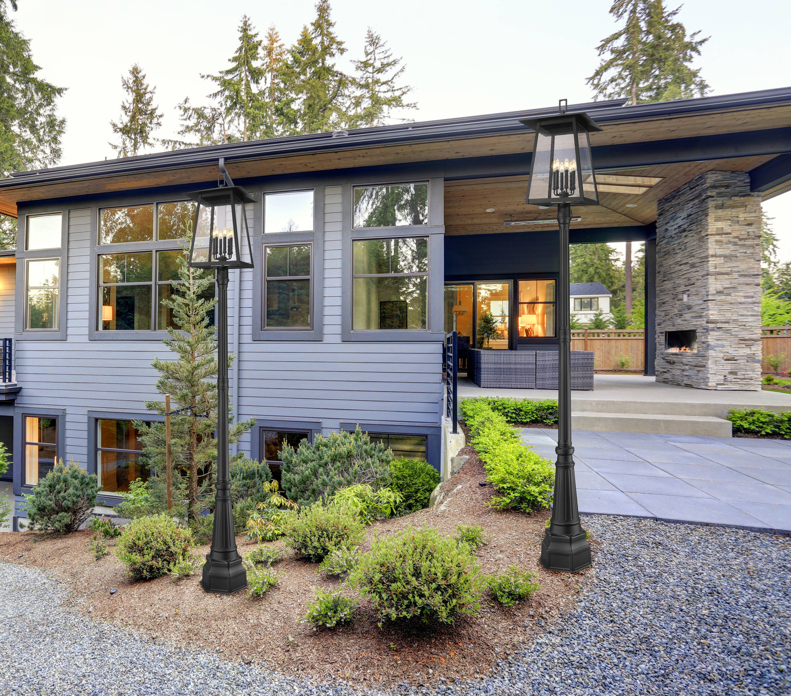 Z-Lite 5015PHXXLR-564P-BK Complete-Post-Lights - View #2