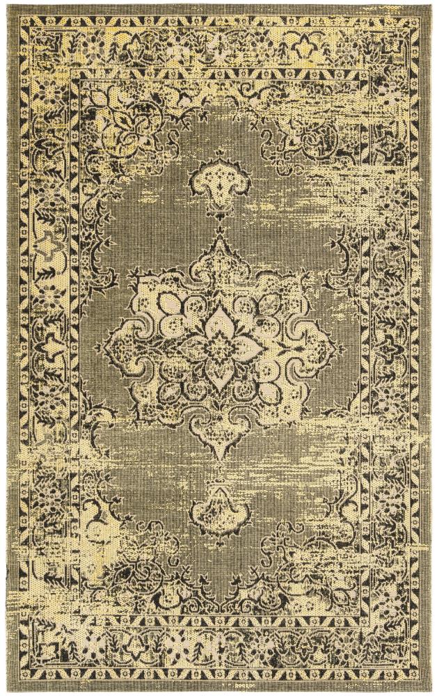 Safavieh PAL124-9018-5 Palazzo Siena 5 x 8 (ft) Loomed Synthetic Yellow/Black Rectangular Indoor Distressed/Overdyed Vintage Area rug