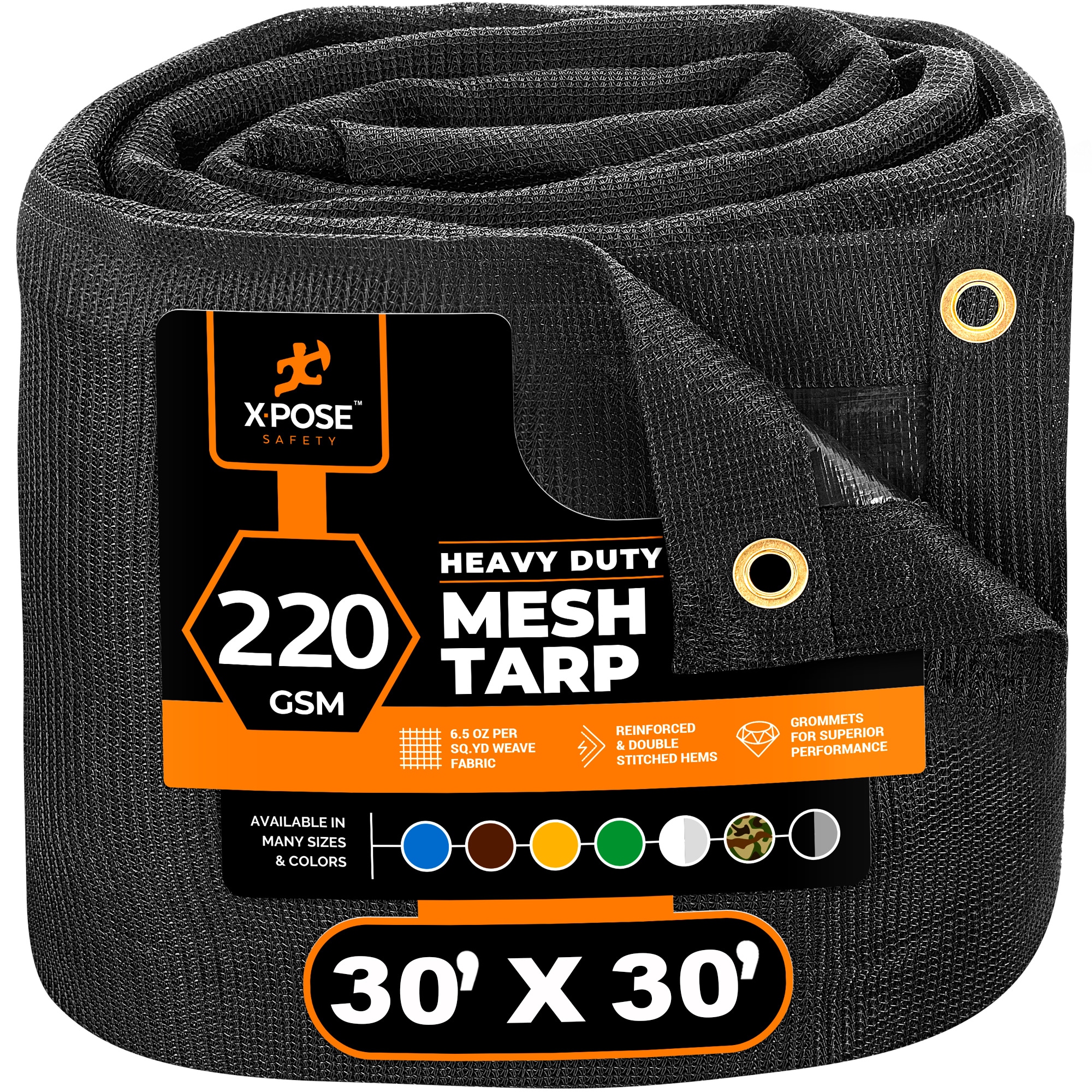 XPOSE SAFETY BMT-3030-X-S 30-ft x 30-ft Black Commercial Polyethylene mesh 14-mil Tarp