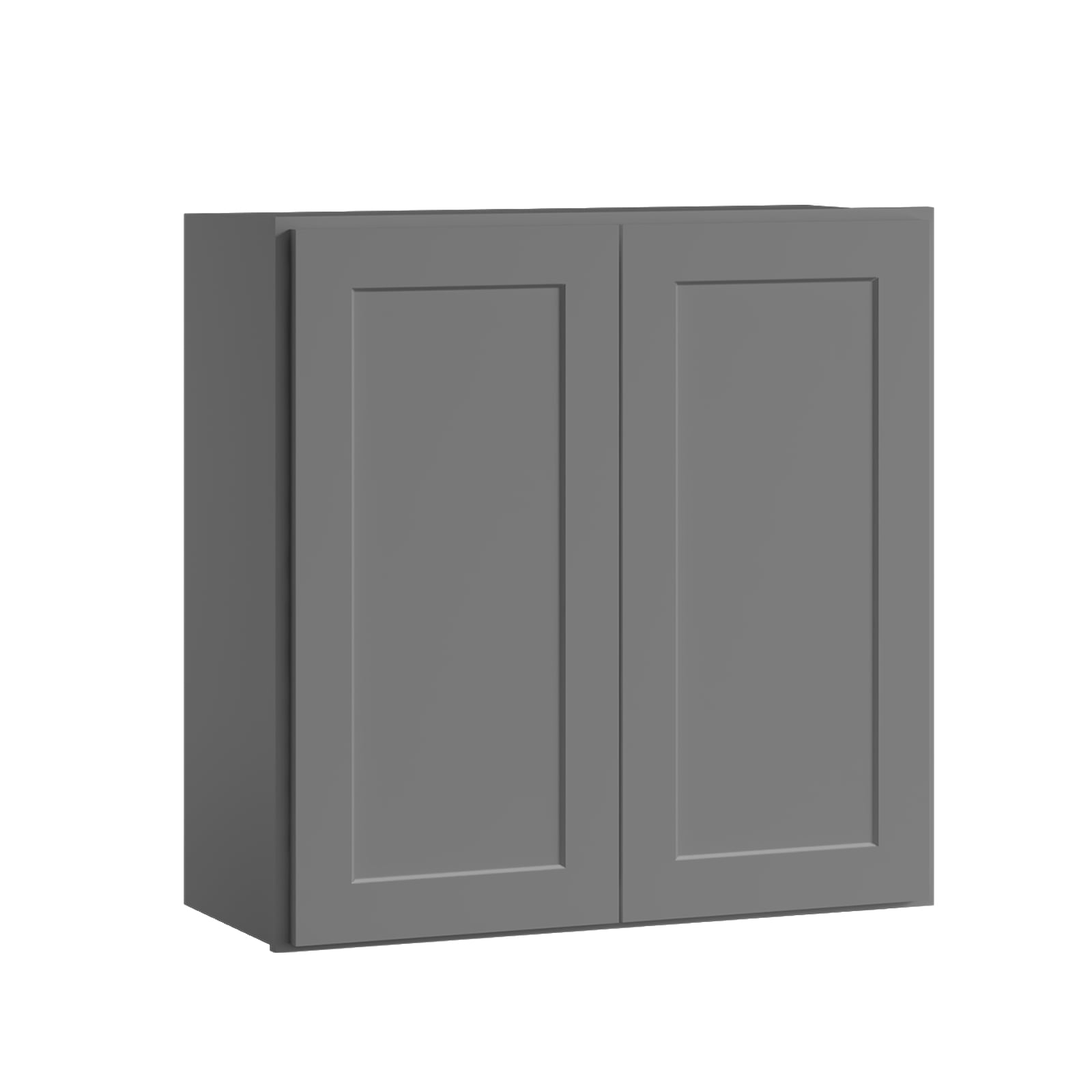 LOVMOR 30-in W x 12-in D x 30-in H in Shaker Grey Plywood Ready to Assemble Wall Kitchen Cabinet with Doors and Shelves
