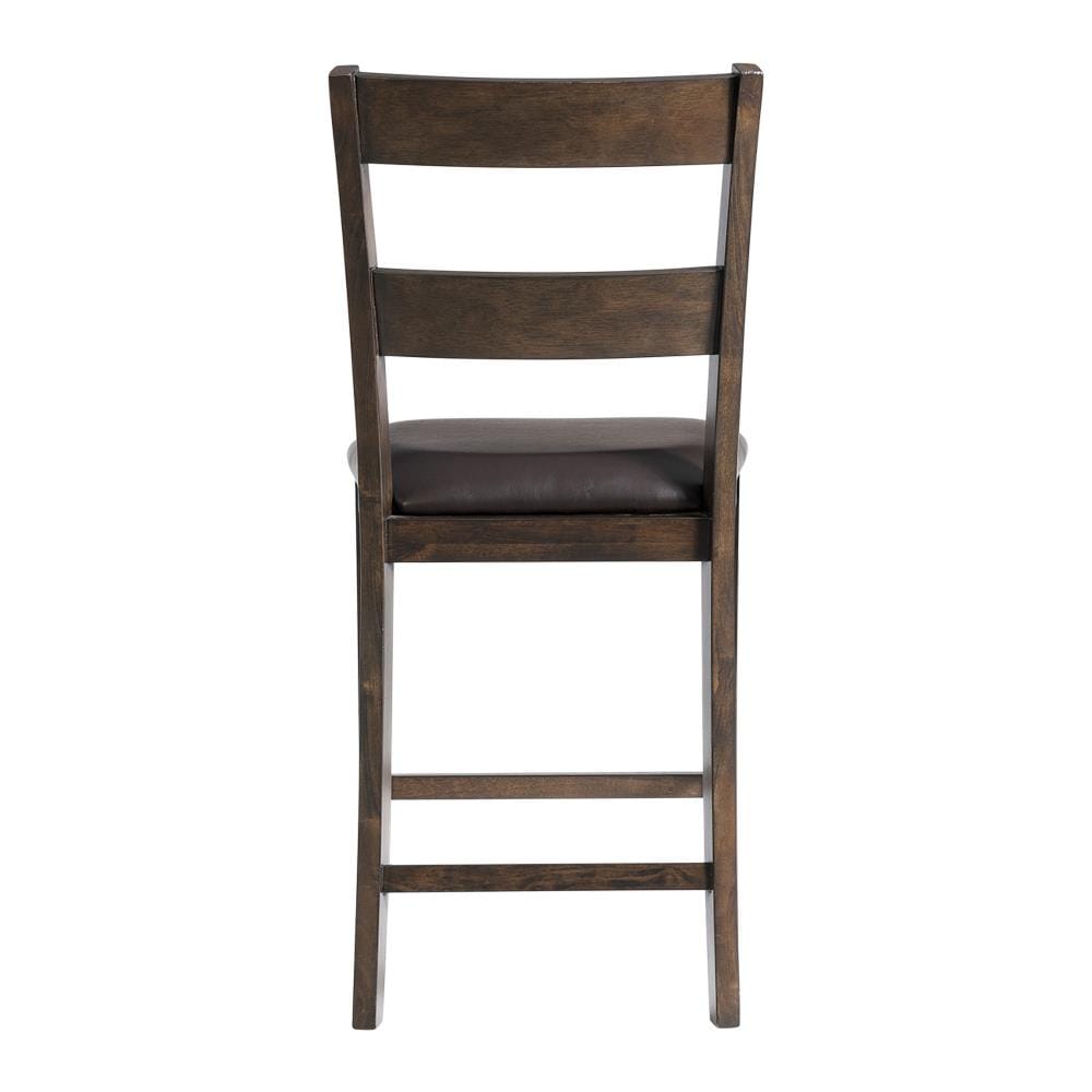 Reid Dark Walnut 5-Piece Counter Height Dining Set with Faux Leather Chairs