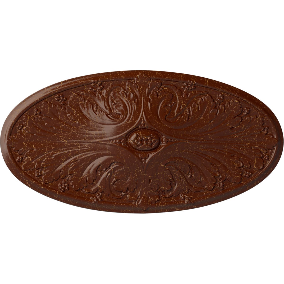 Ekena Millwork CM24X12MABMC Madrid 12.5-in W x 24.75-in L Painted Burnished Mahogany Crackle Polyurethane Whole Ceiling Medallion