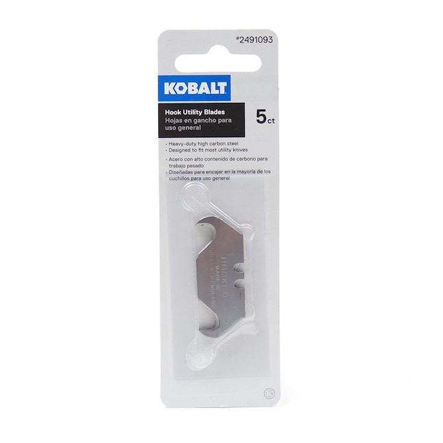 Kobalt Carbon Steel Hook Utility Razor Blade(5-Pack) in the Replacement Utility  Blades department at