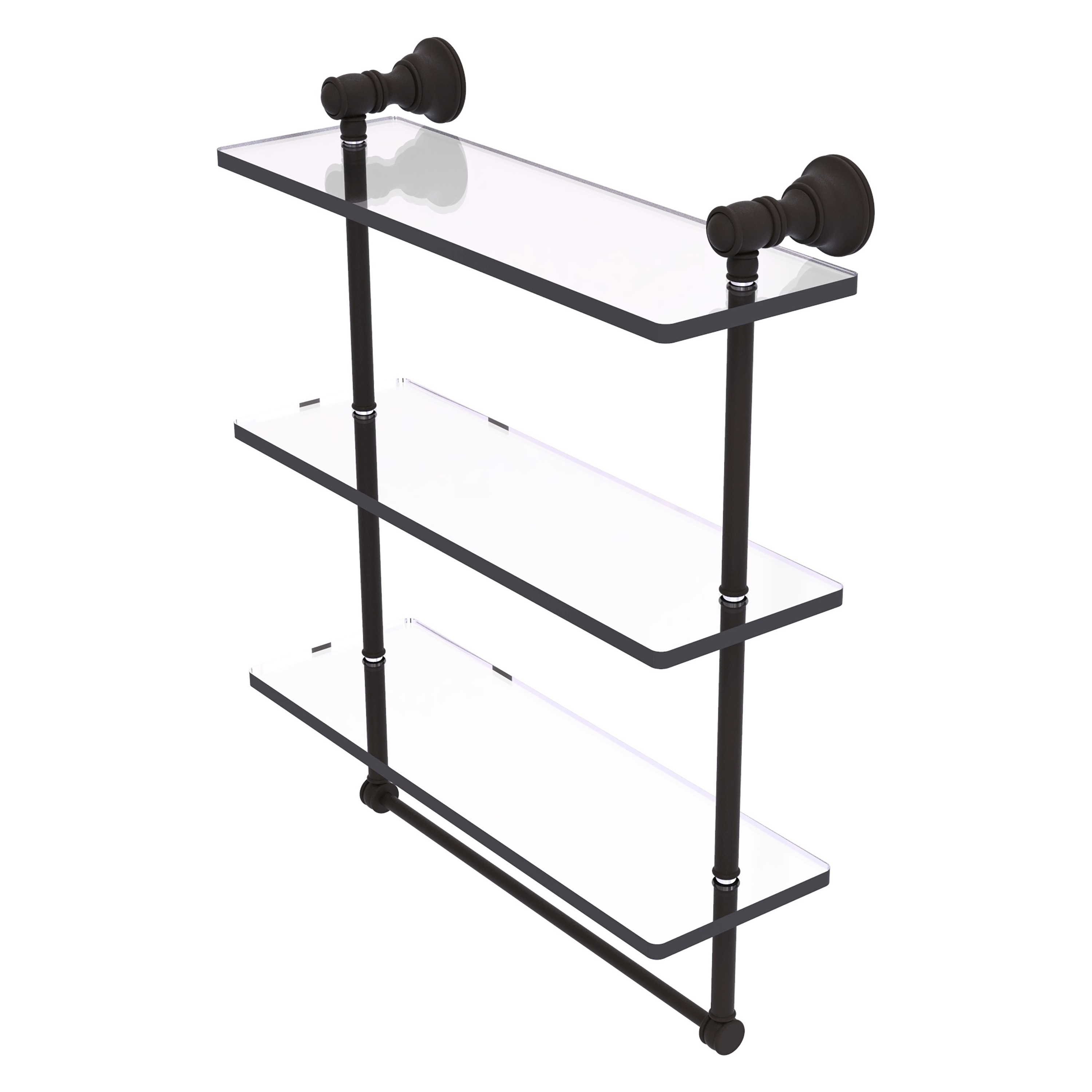 Allied Brass CL-5-16TB-ORB Carolina Oil Rubbed Bronze 3 -Tier Wall mount Corner Bathroom Shelf ( 16-in x 19.7-in x 5-in )