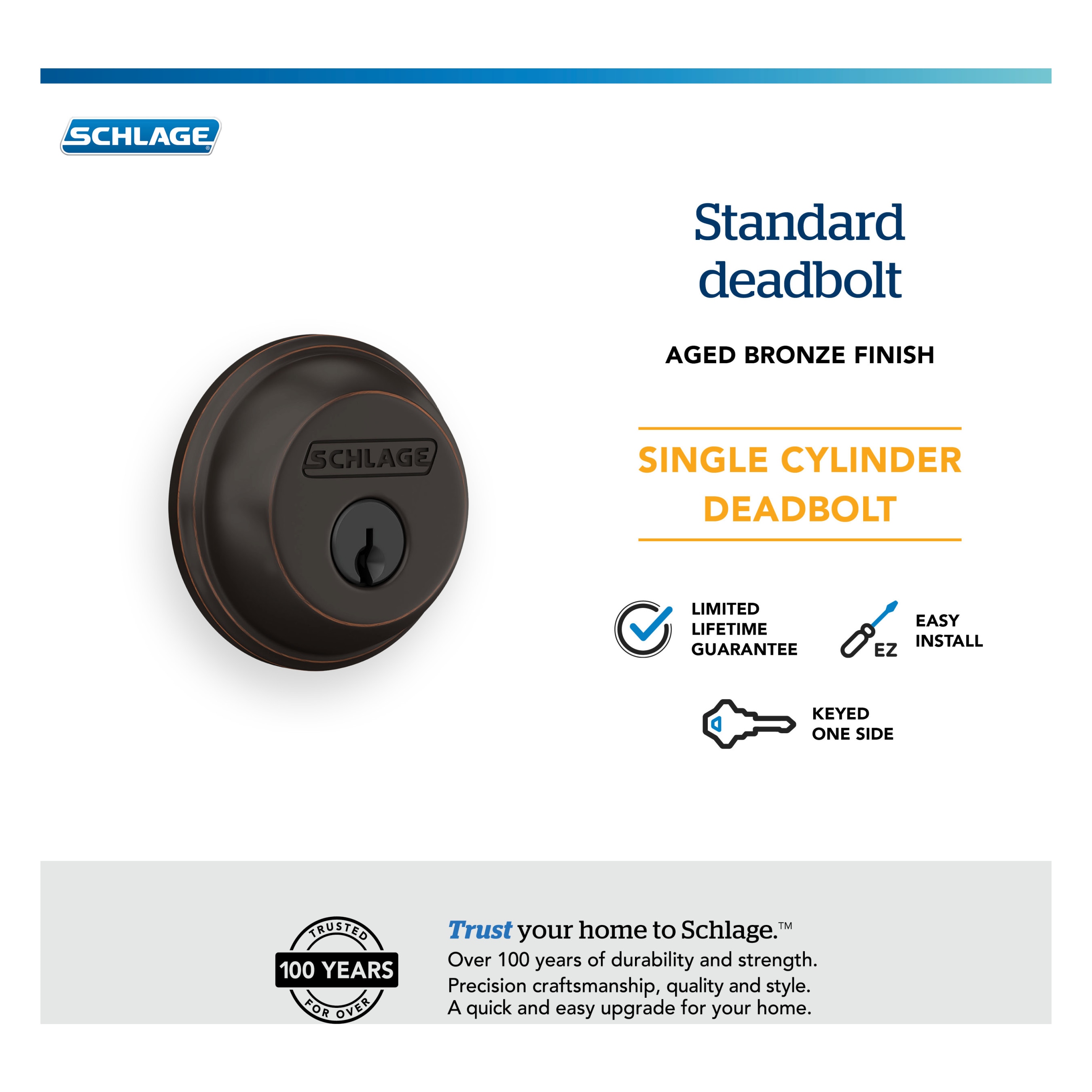 Schlage B60N V 716 Door-Deadbolts - View #9