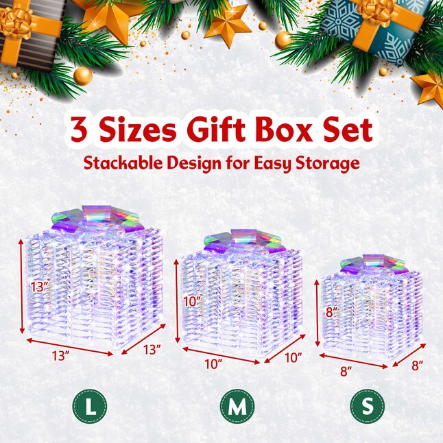 Costway 13-in Lighted Gift Box Christmas Decor LWS00725 at Costway 13-in Lighted Gift Box Christmas Decor LWS00725 at