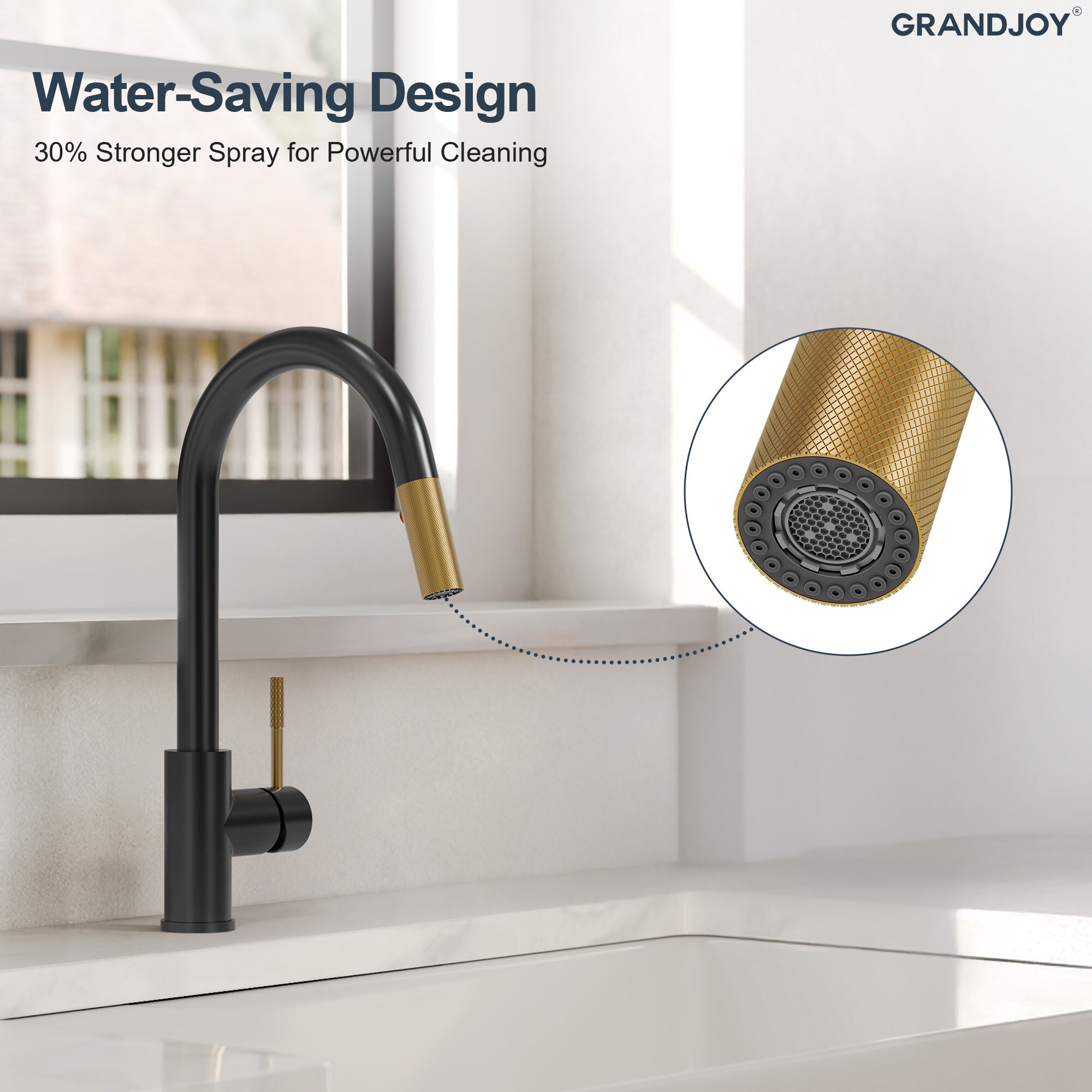 GRANDJOY SGF11GJ-76-BK-GD Kitchen-Faucets - View #12
