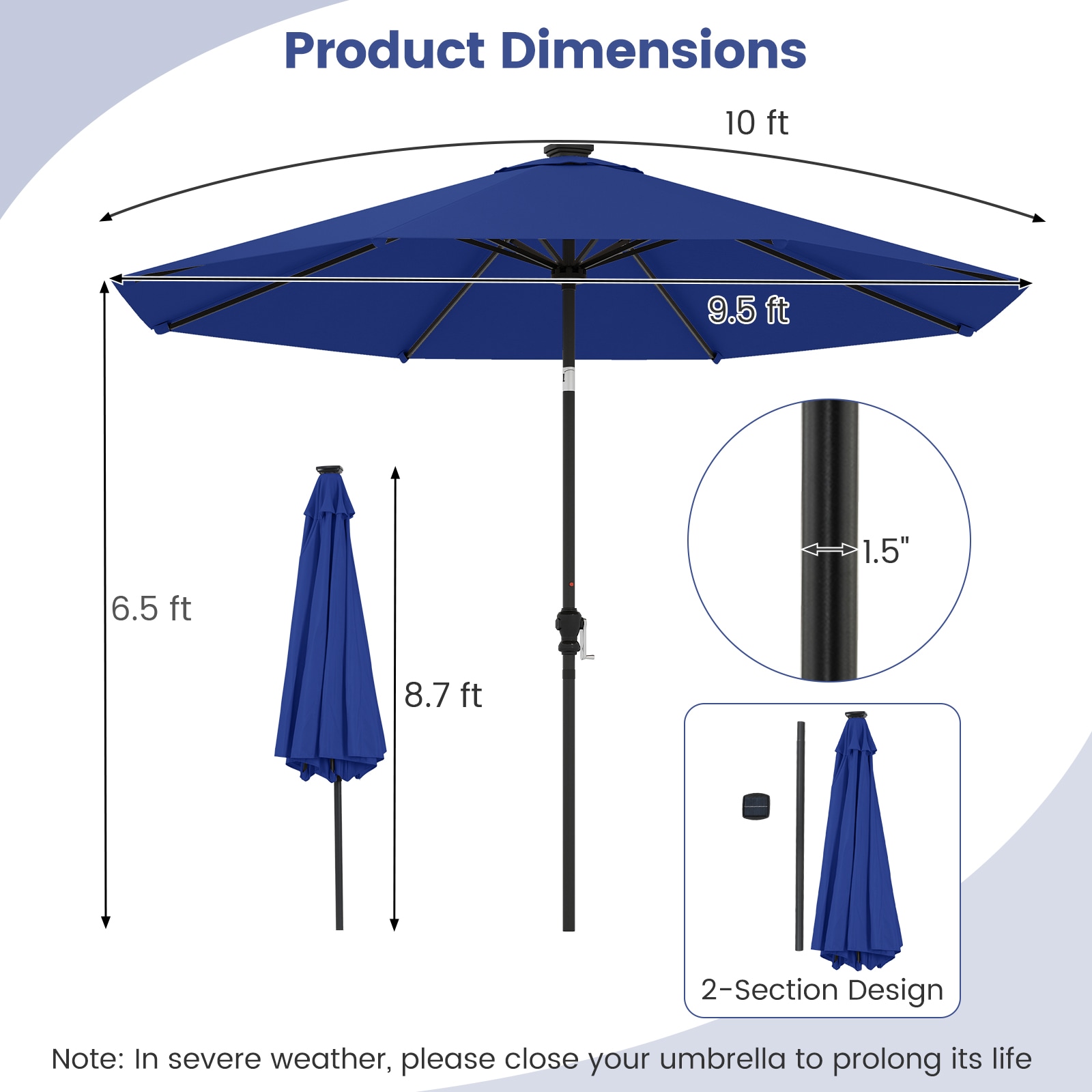 Volenca VOL-V5F1BC Beach-Umbrellas - View #3