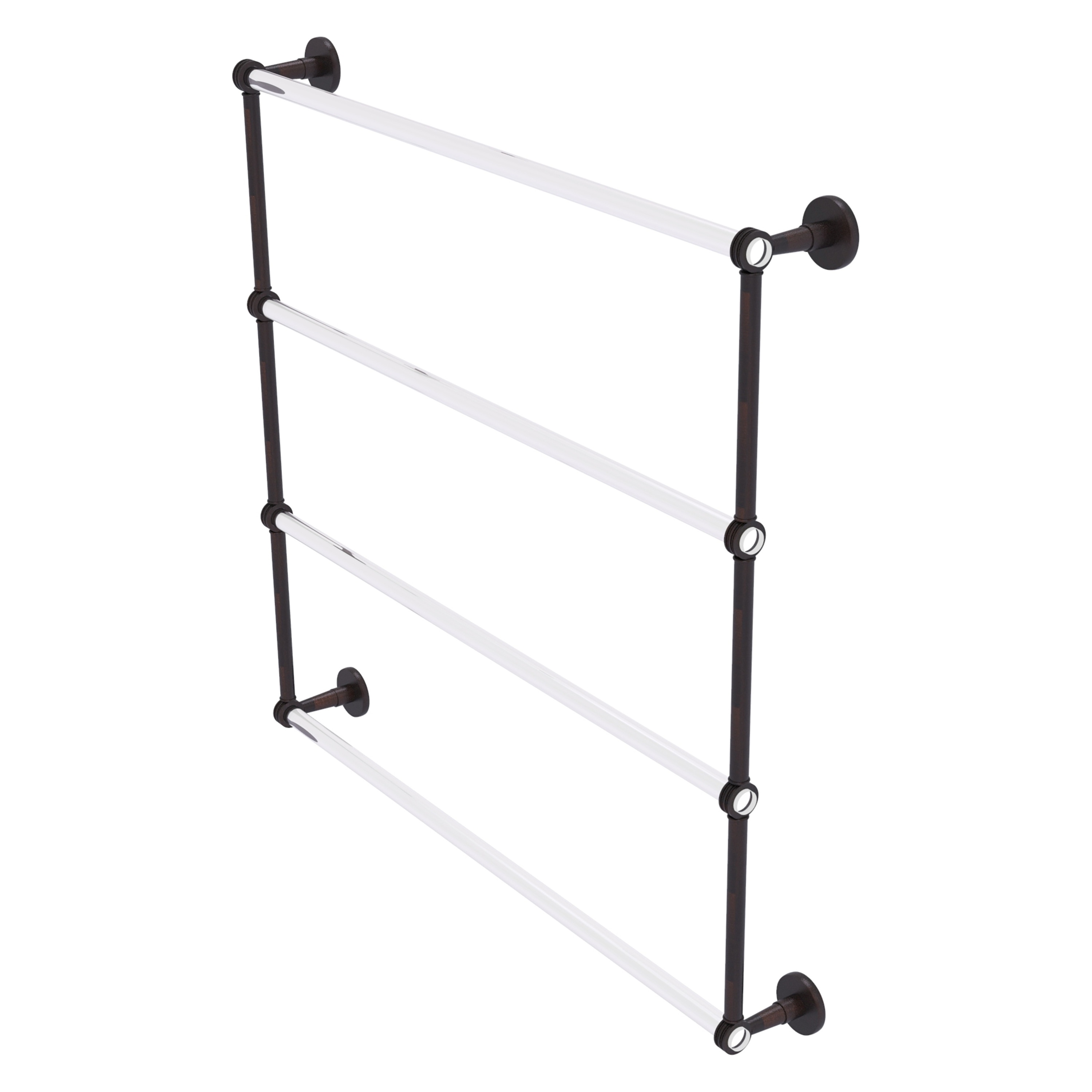 Allied Brass CV-28D-36-VB Clearview 36-in double Venetian Bronze Wall mount 4-tier Towel Bar
