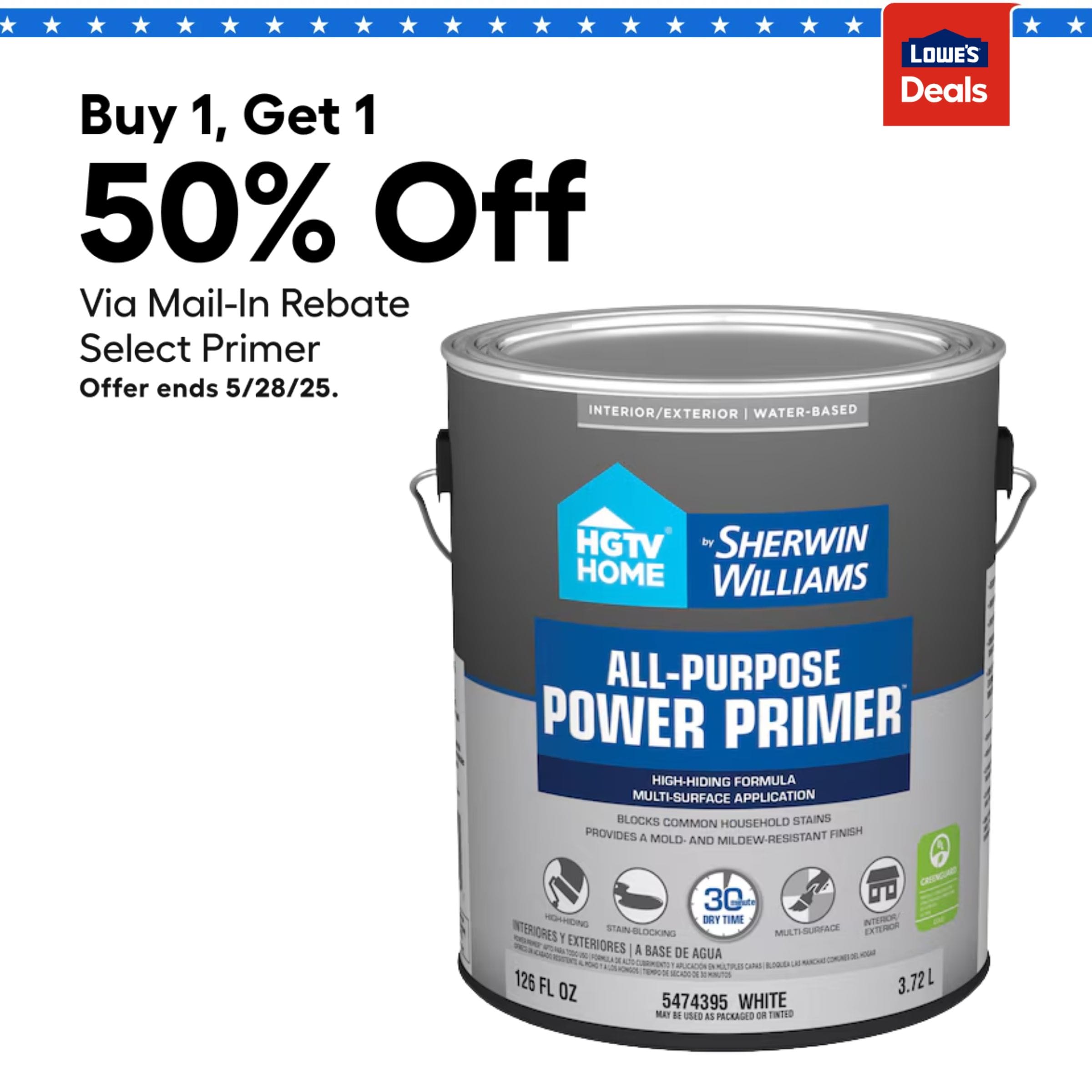 HGTV HOME by Sherwin-Williams Power Interior/Exterior Multi-purpose Water-based Wall and Ceiling Primer ( 1-gallon ) #HP5474395-16