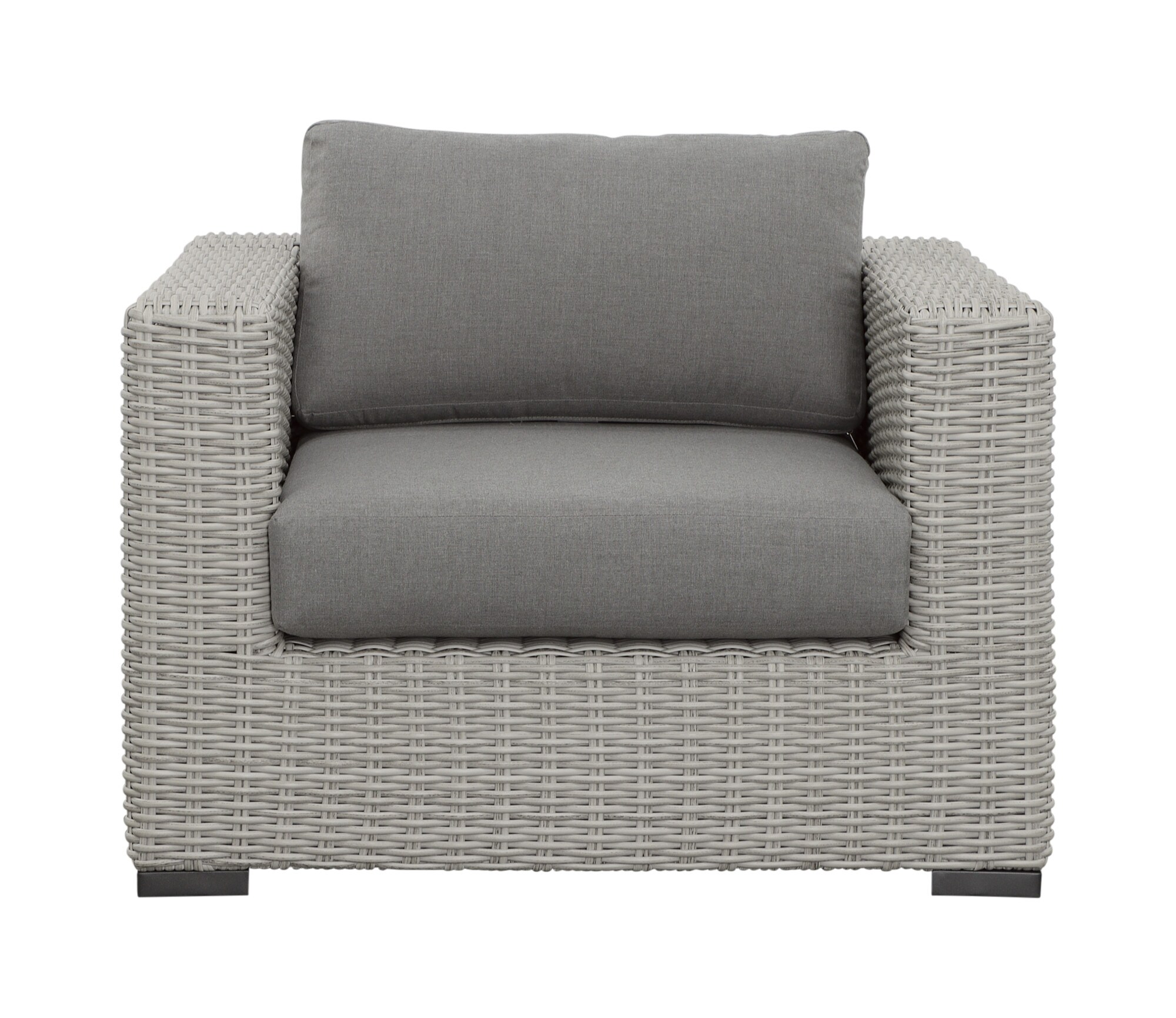 Steve Silver BLA600CH Blakely Set of 2 Wicker Gray Aluminum Frame Stationary Conversation Chair with Gray Cushioned Seat