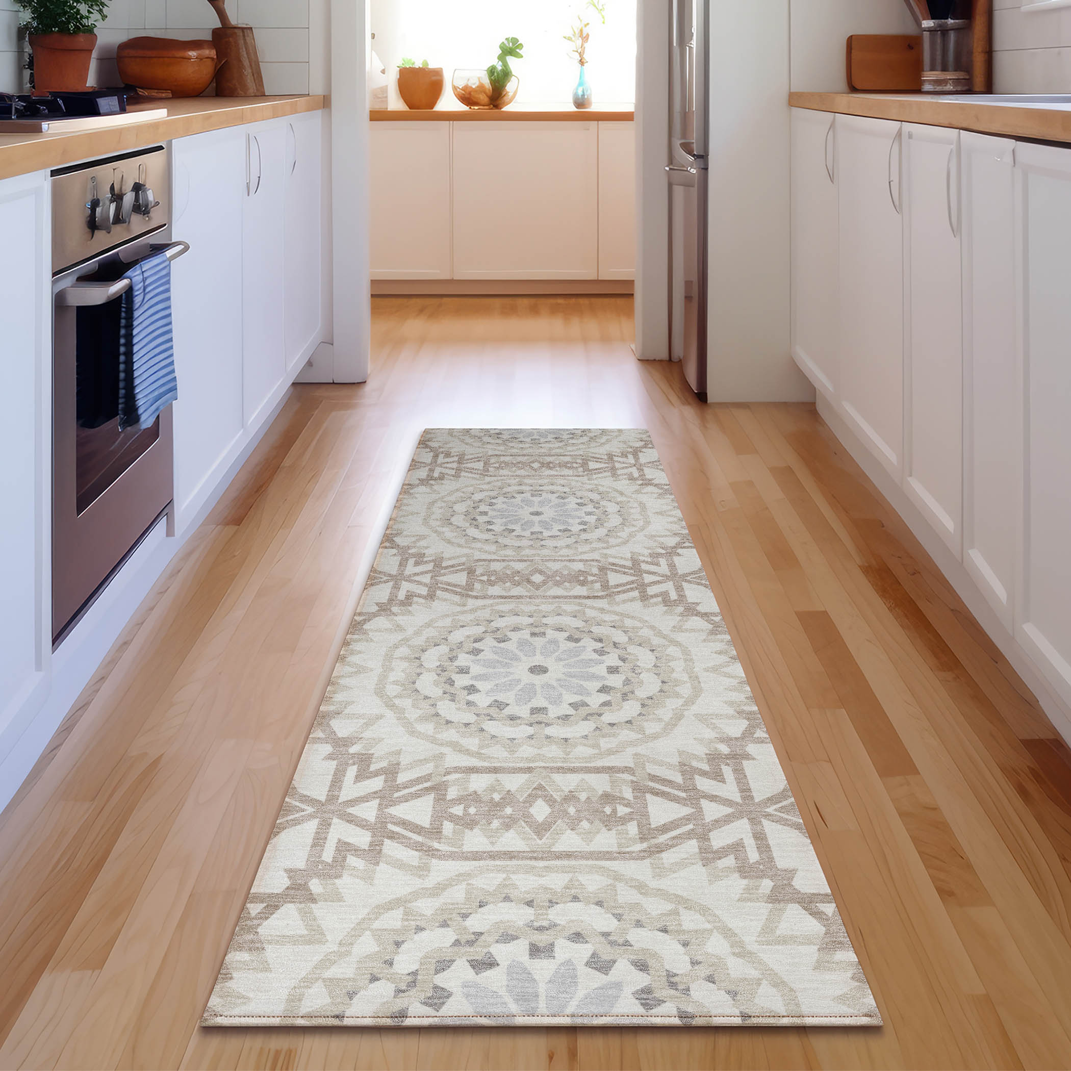 Addison Rugs AMF619IV2X8 Mayfield AMF619IV 2 x 7 (ft) Loomed Polyester Ivory Rectangular Indoor Geometric Machine washable Area rug