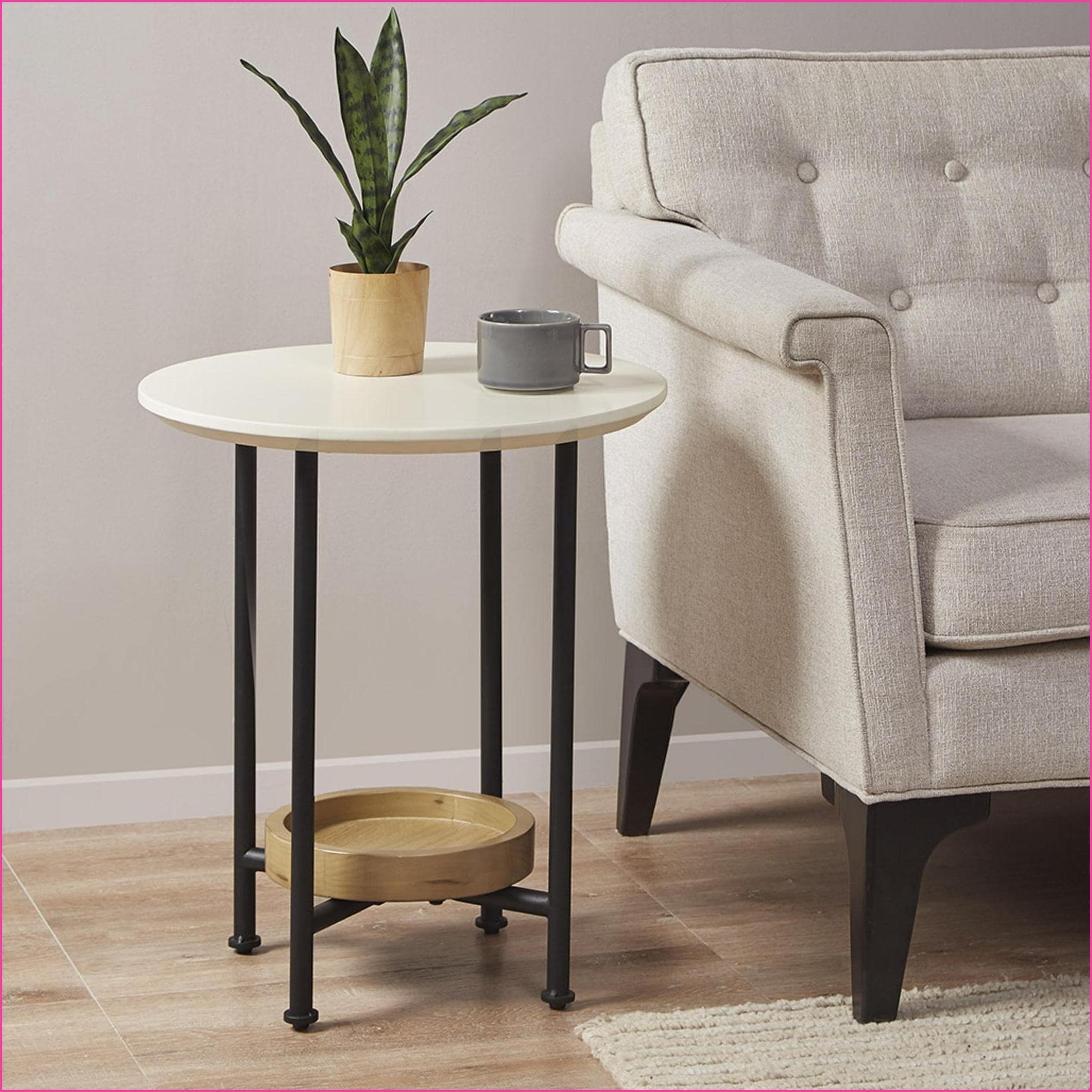 Watnature Madison Park Beaumont Contemporary Coffee Table for Living Room Oval White MDF Top amp Black Metal Legs Space Saving Lower Shelf Tools Included