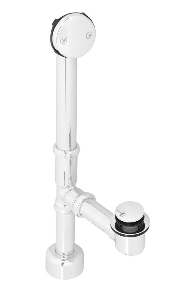 WESTBRASS D3251K-50 Bath Waste and Overflow All Exposed Tip-toe- 14" Make-up, 17 Ga. Tubing In Powder Coat White
