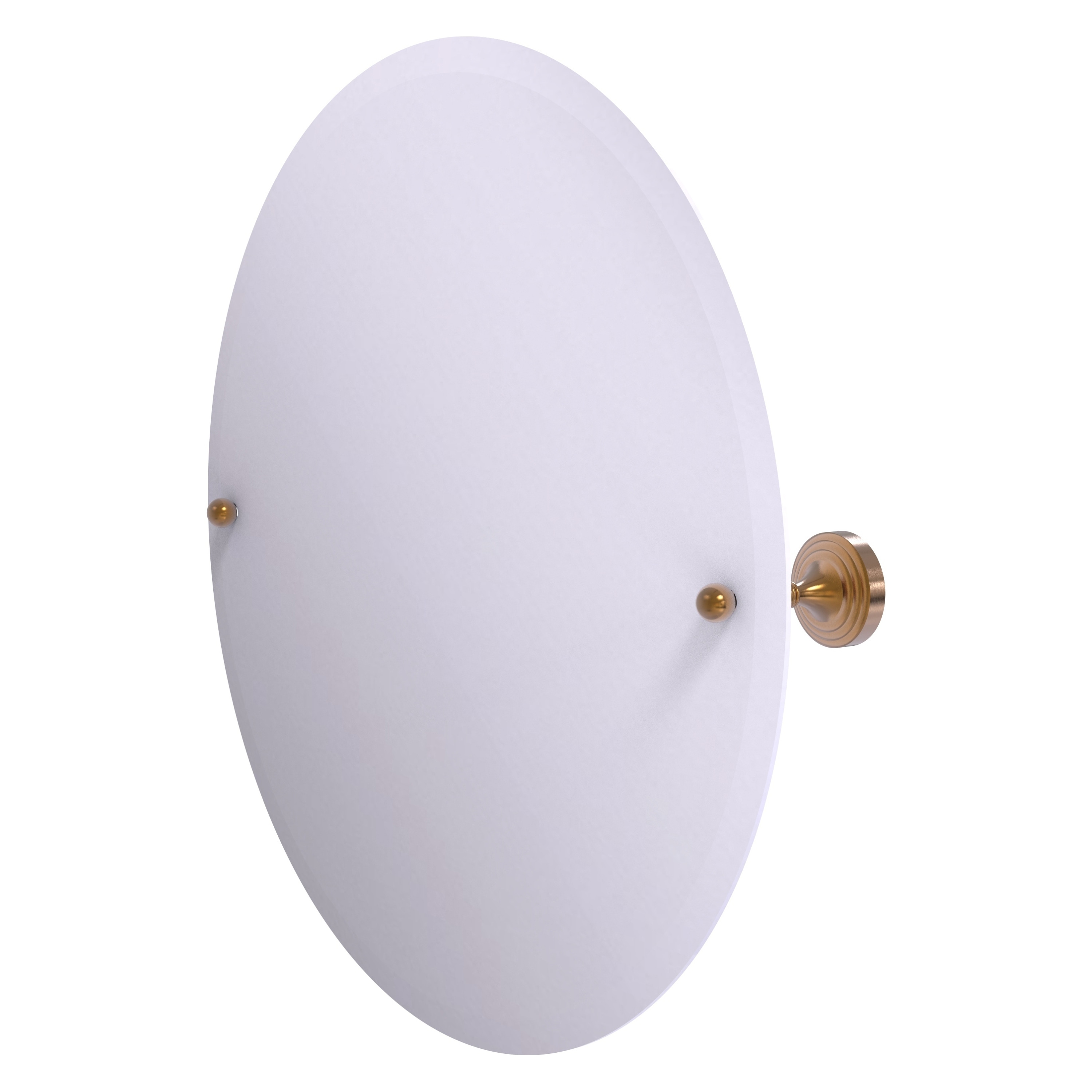 Allied Brass SG-90-BBR Sag Harbor 22-Inches x 3.6-Inches Beveled Frameless Round Tilting Bathroom Vanity Mirror ( Brushed Bronze )
