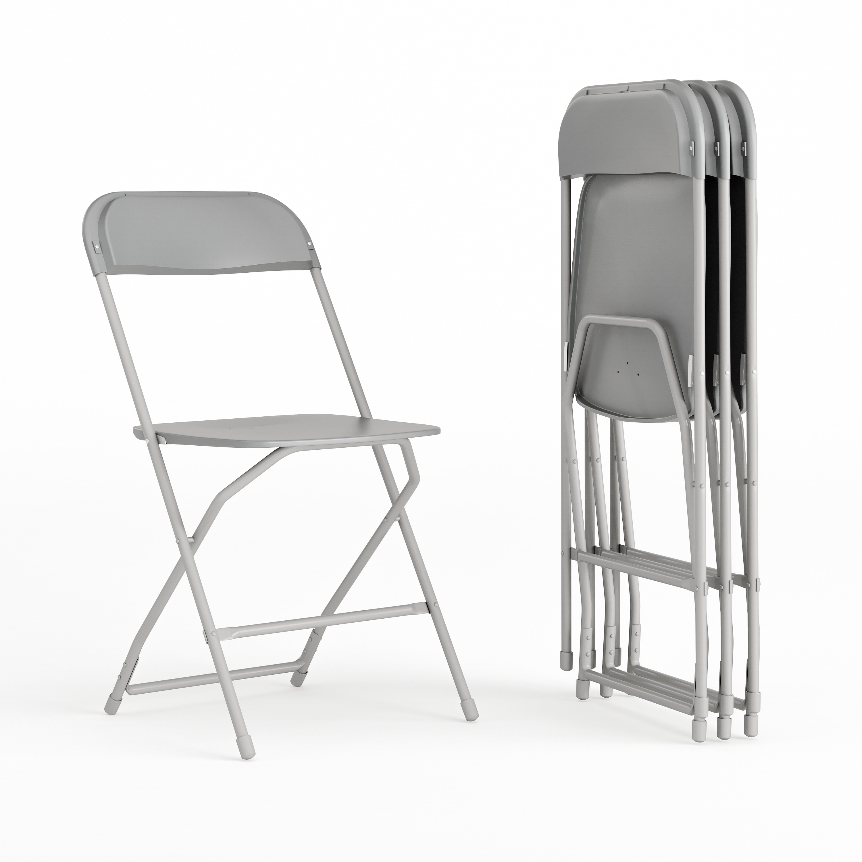 Flash Furniture 889142058199 4 -Pack Grey Commercial/Residential Standard Folding Chair with Solid Seat ( Indoor )