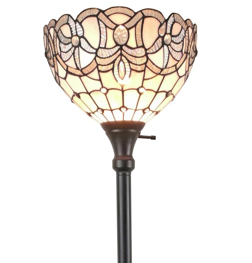 Amora Lighting AM284FL12 74-Inches Multi Torchiere Floor Lamp with Glass Shade