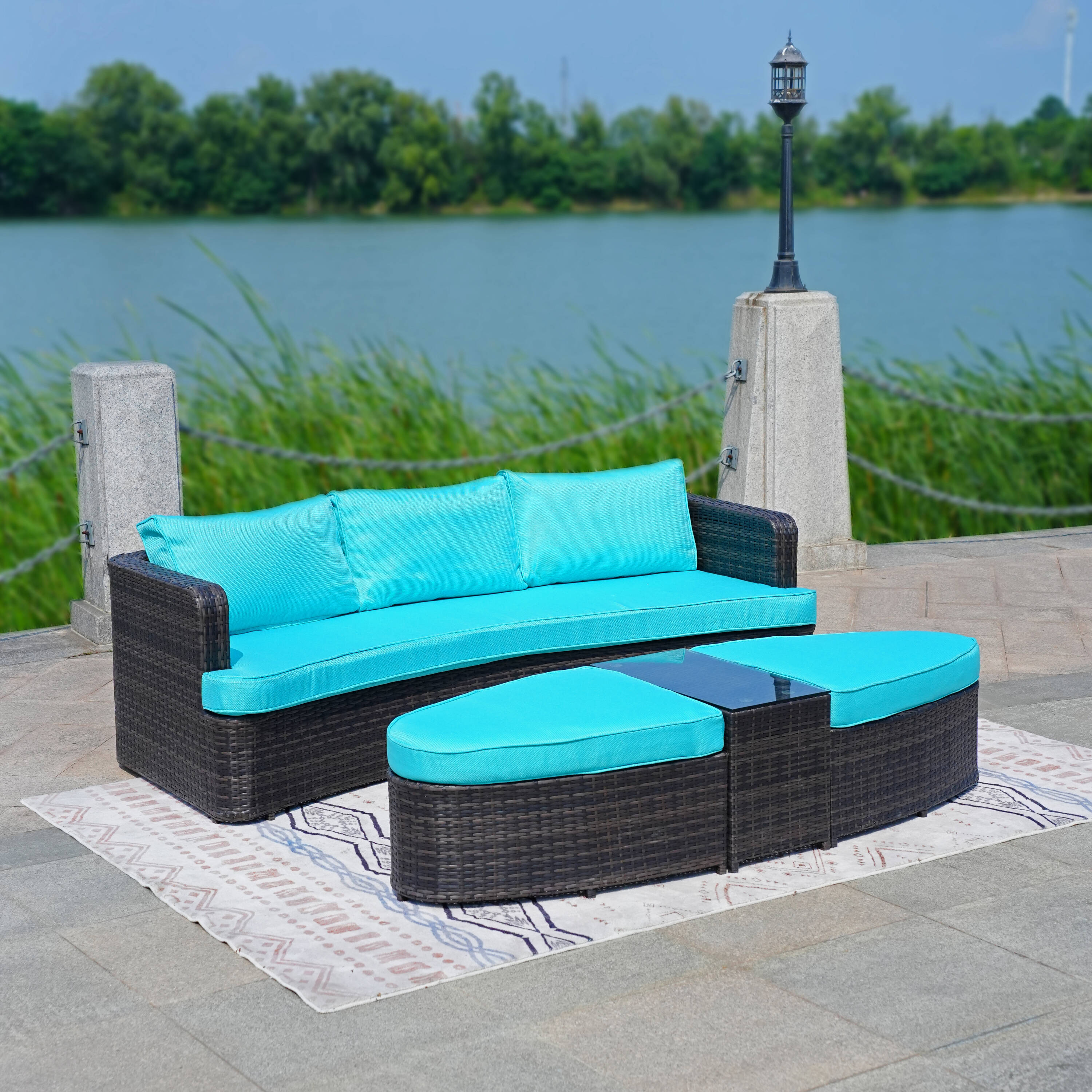 Moda Furnishings PAL-1202BR-CYAN Patio-Conversation-Sets - View #3