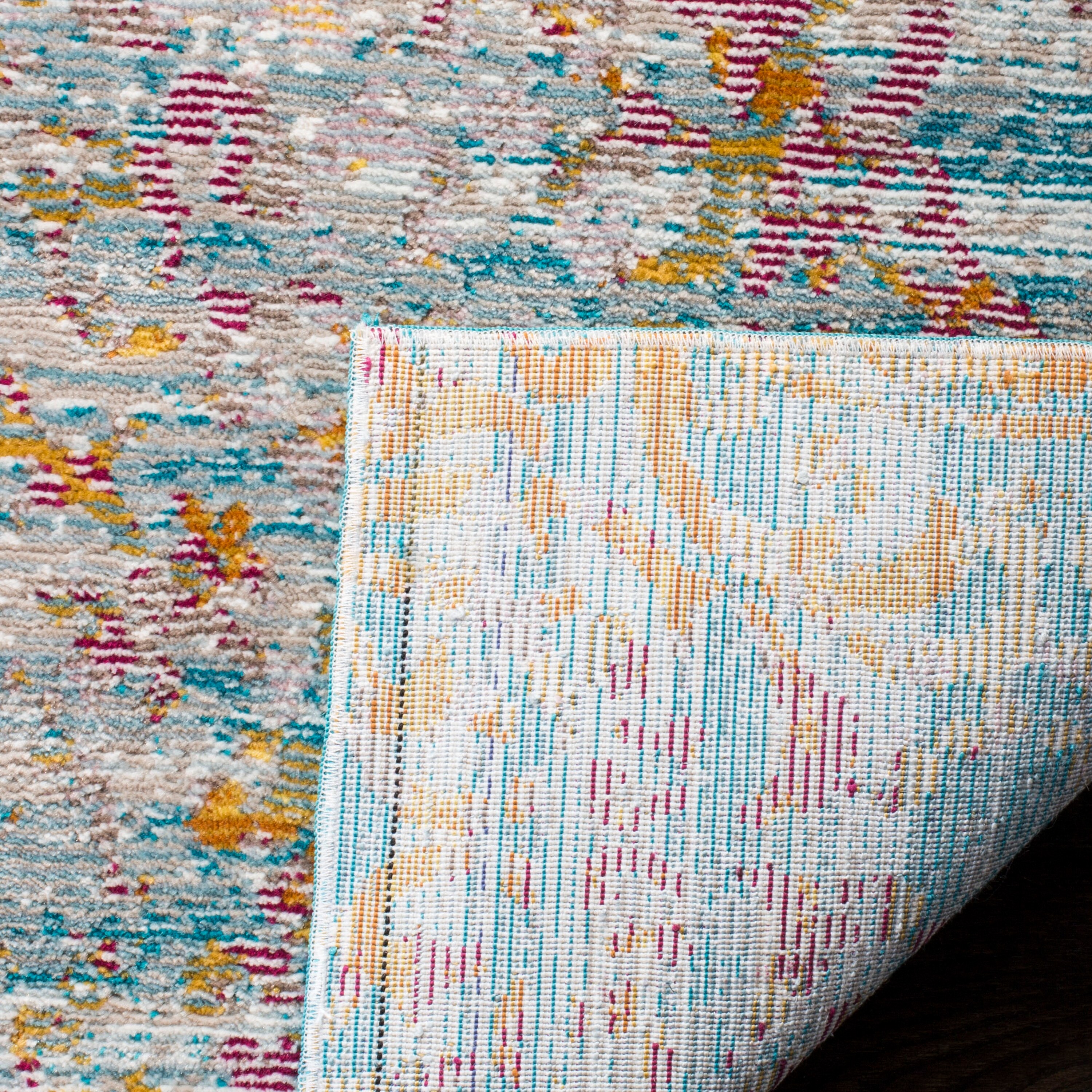 Aria 4' x 6' Blue and Cream Reversible Wool Area Rug