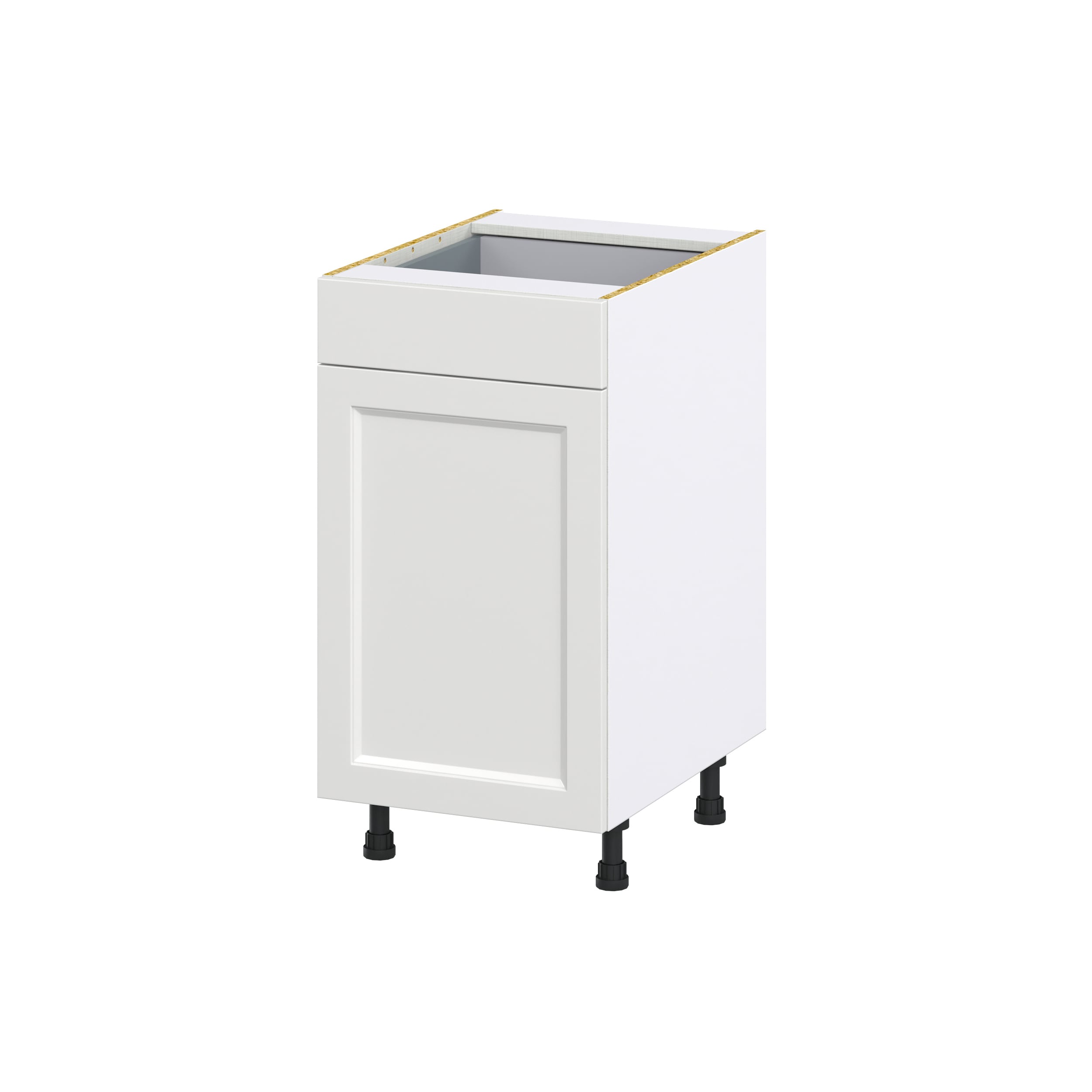 Hugo&Borg Riviera 18-in W x 34.5-in H x 24-in D Bright White 1-Drawer Pull-out Cabinet Base Fully Assembled Cabinet (Recessed Panel Style)