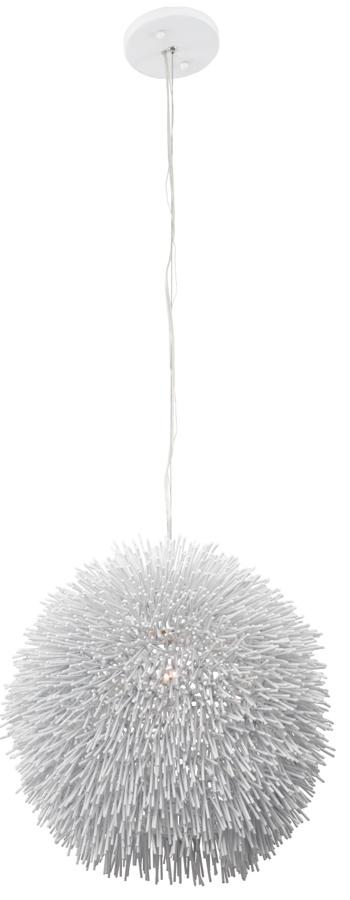 Varaluz 169P01WH Urchin 1 -Light White Coastal Dome Medium Hanging Pendant light