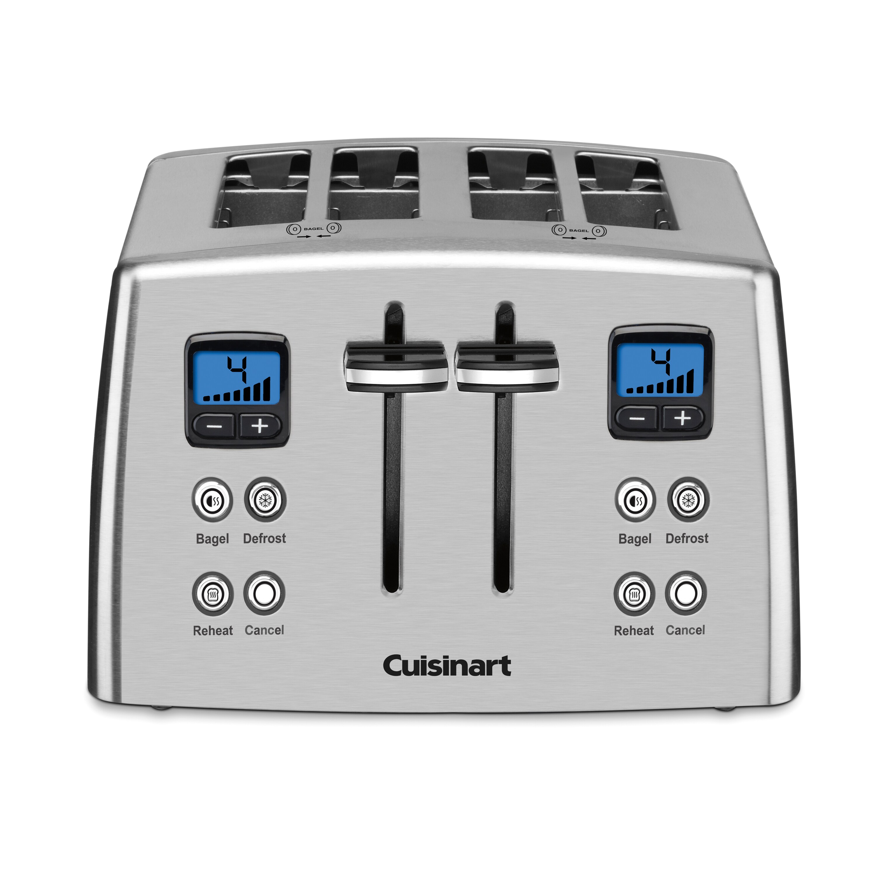 Cuisinart 4 Slice Toaster, Compact Toaster for Toast, Bagels, Defrost,  Reheat & More, Stainless Steel/Black, CPT-340P1