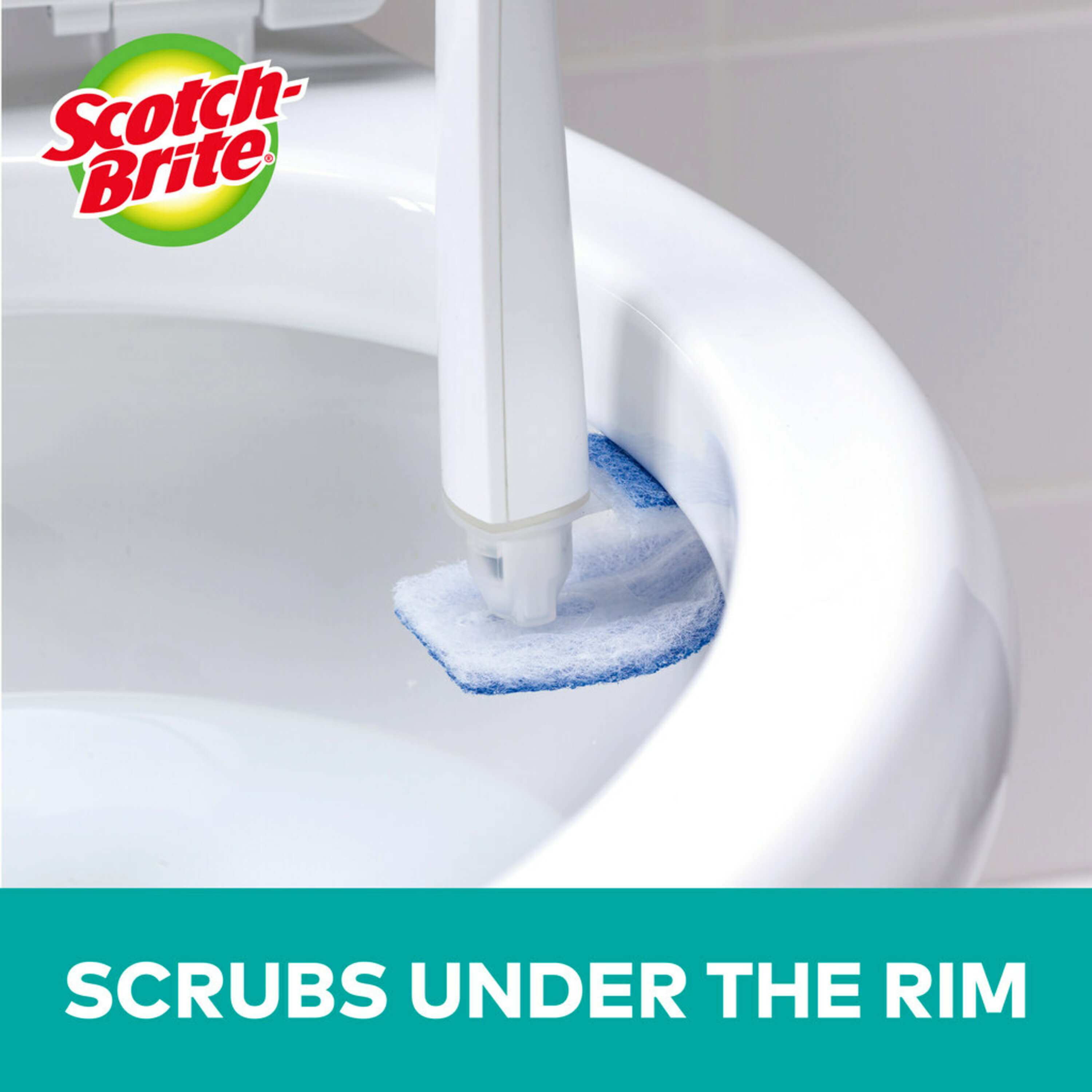 Scotch-Brite Power Scour Toilet Cleaning System, Toilet Bowl Cleaner with Disposable Scrub Pad Tablets, Includes 1 Wand, Stand and 5 Scrubbing Pad