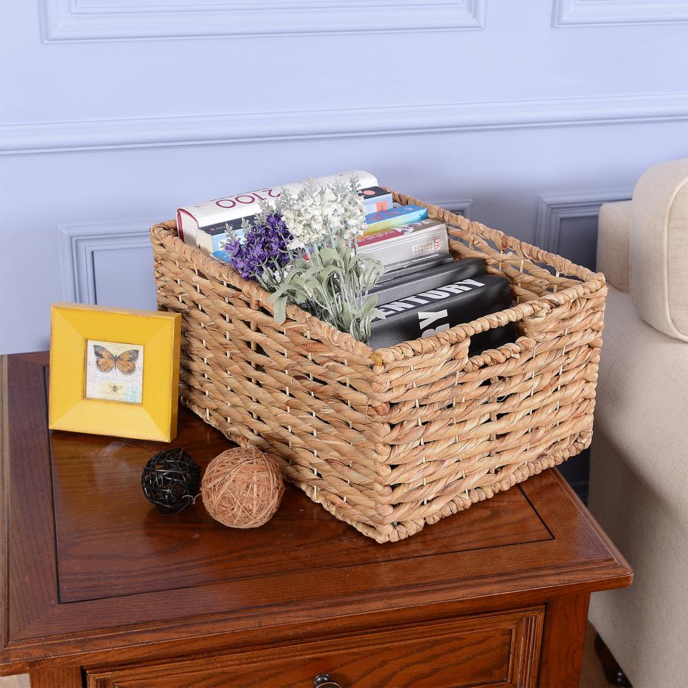 Hastings Home 2-Pack Hastings Home Baskets 12-in W x 8-in H x 16-in D Brown  Wicker Basket in the Storage Bins & Baskets department at