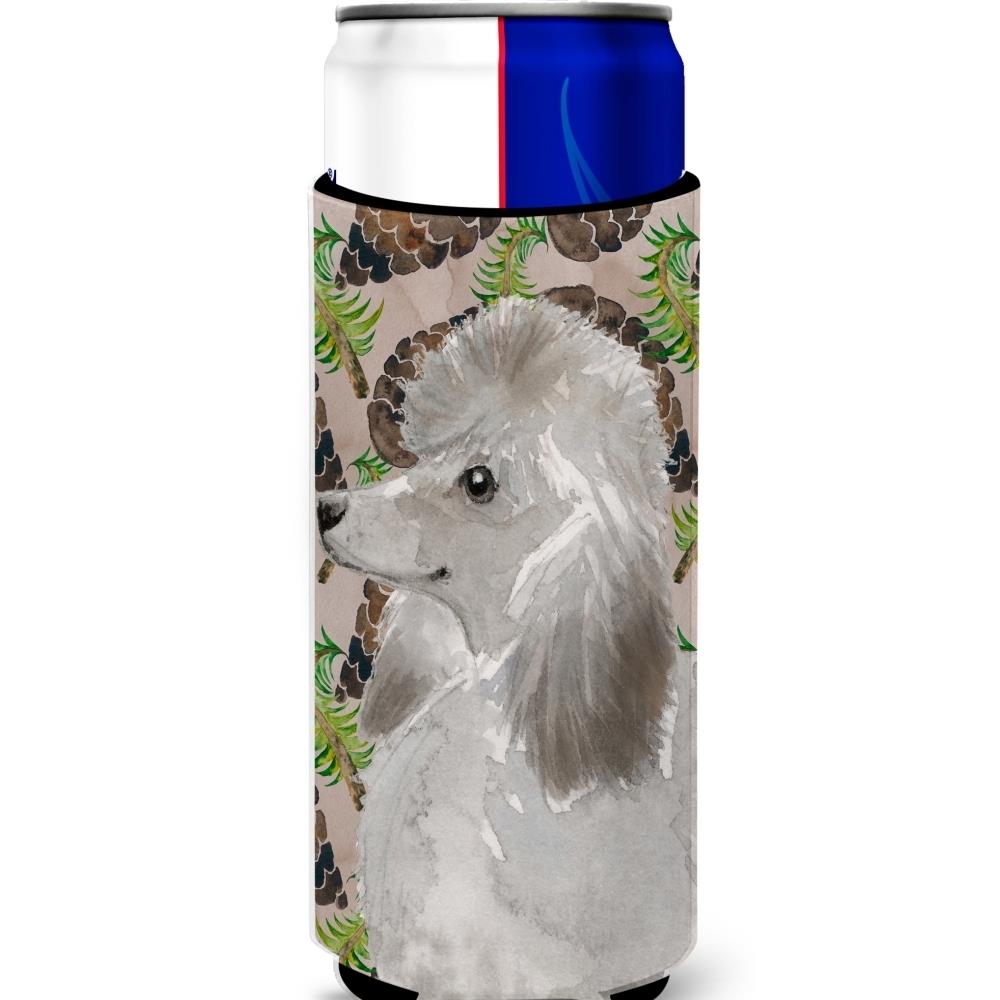 Caroline's Treasures CRLT170405 BB9595MUK Grey Standard Poodle Pine Cones Hugger for Slim Cans