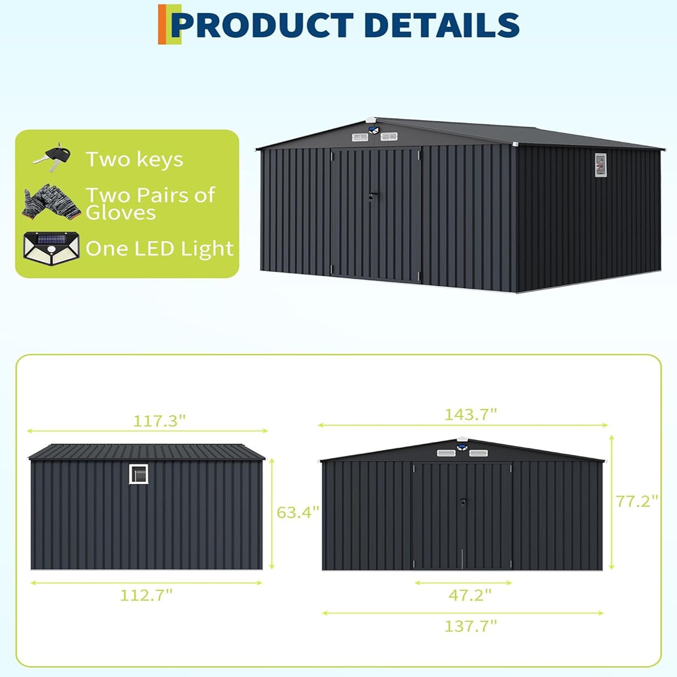 Garvee MIHHZ-H435SVAT2TI Metal-Storage-Buildings-Sheds - View #3