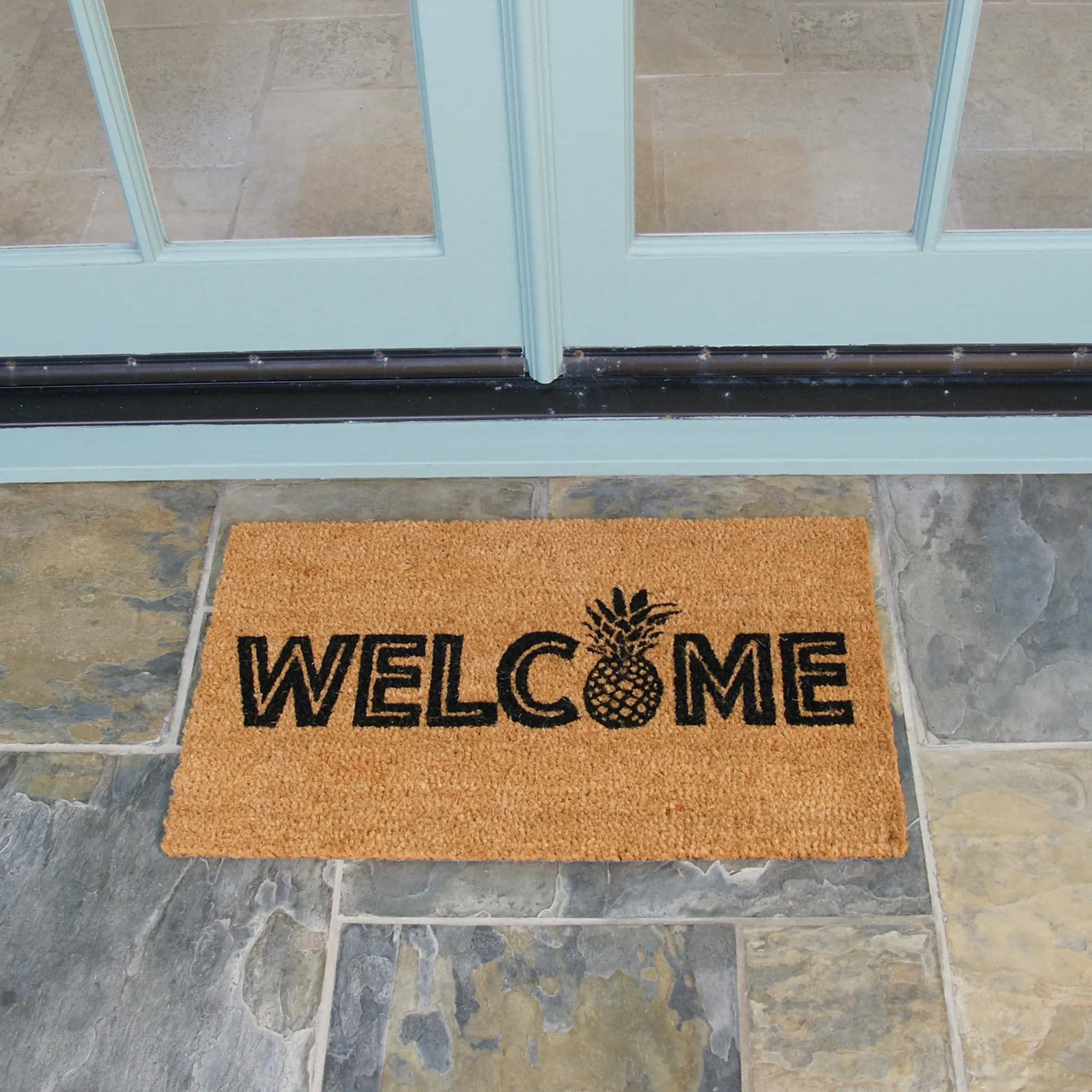 Rubber-Cal 2-ft x 5-ft Brown Rectangular Indoor or Outdoor Welcome Door Mat  in the Mats department at
