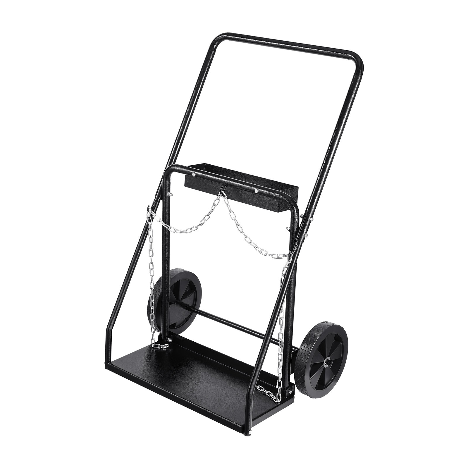 GIVIMO - Dual Welding Cylinder Cart with 440-lb Capacity 10-in Solid Wheels and Safety Chains