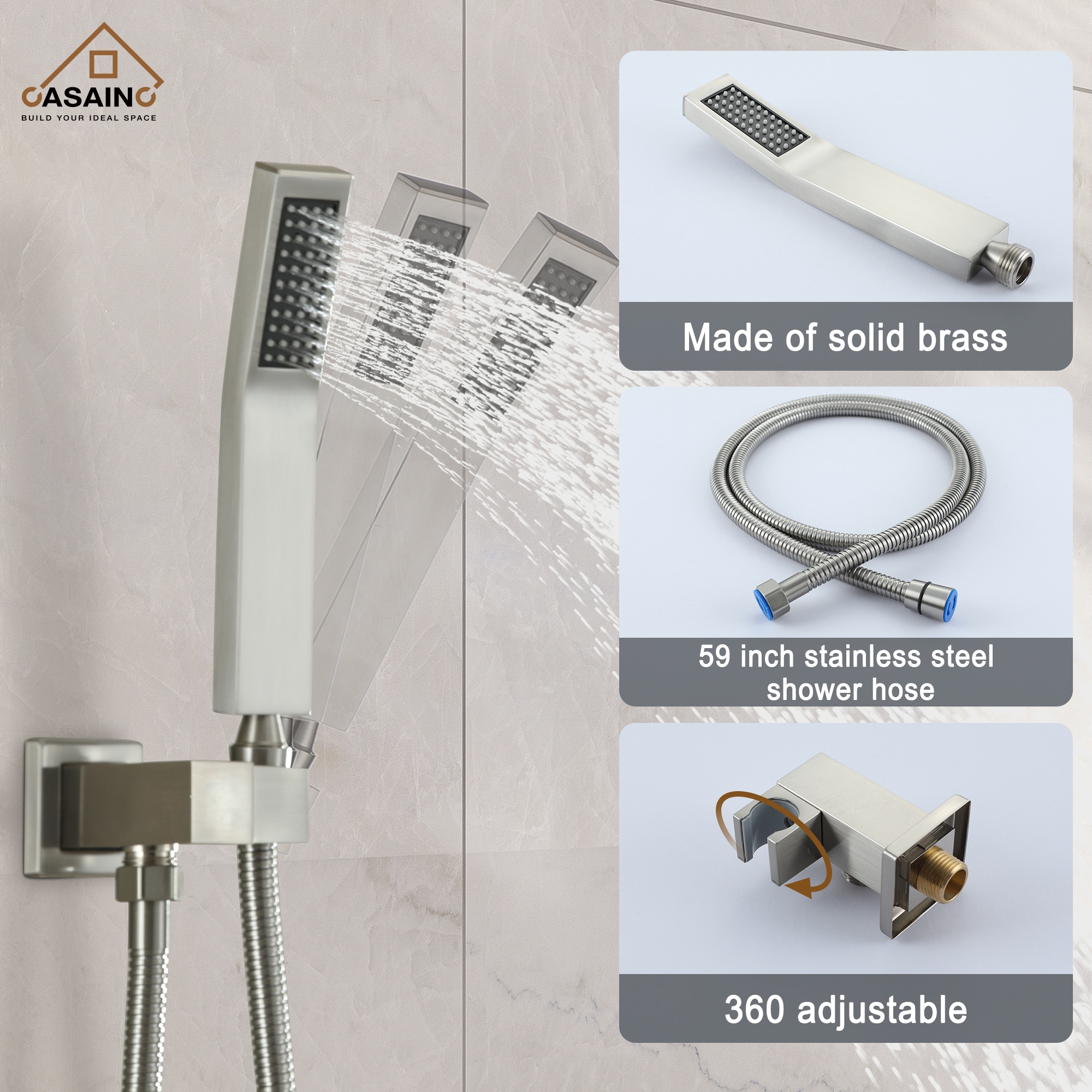 CASAINC MCS18T-10BN Showerhead-Bar-Panels - View #4