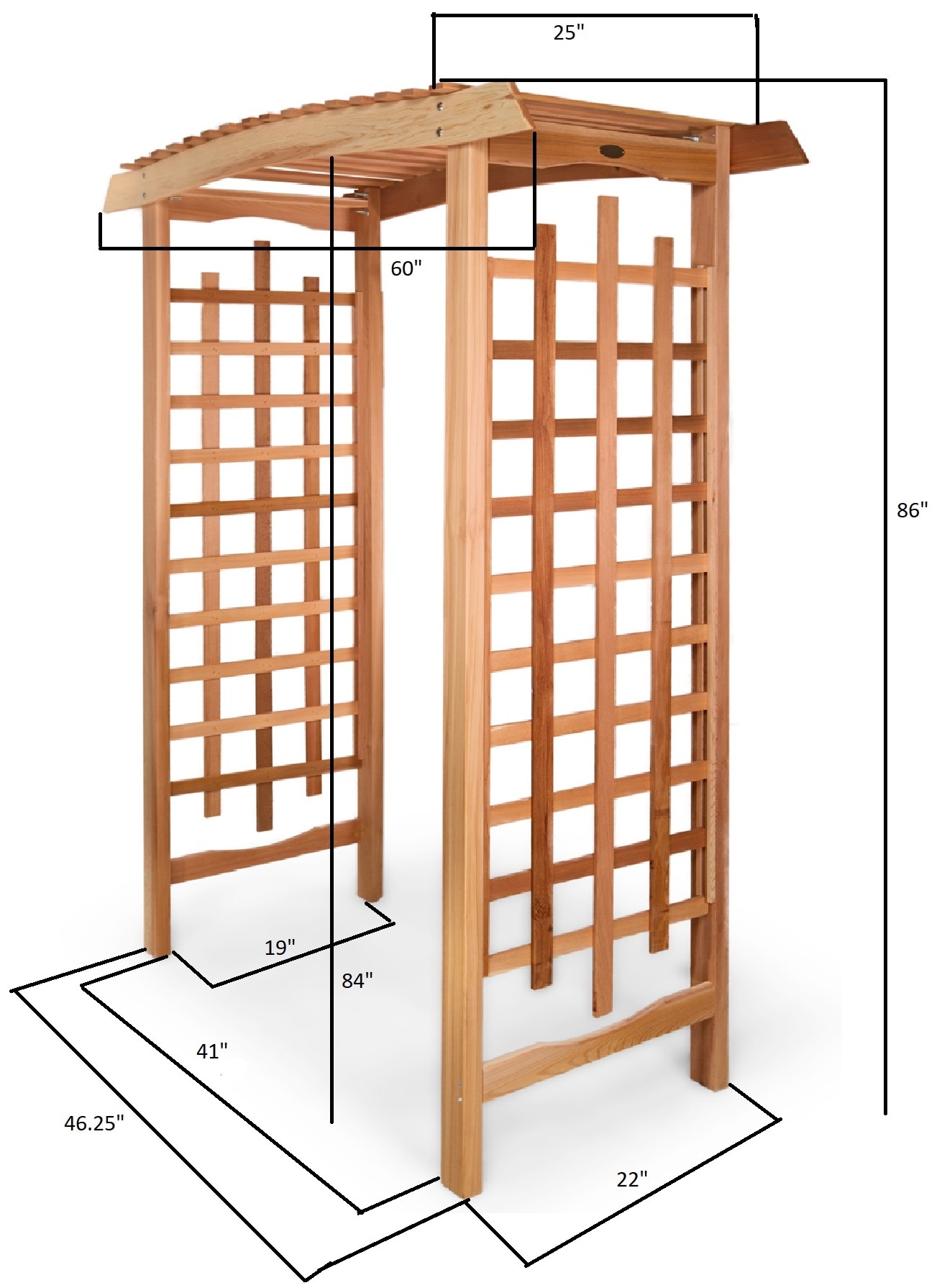 All Things Cedar 0.417-ft W X 0.583-ft H Natural Cedar Garden Arbor In ...