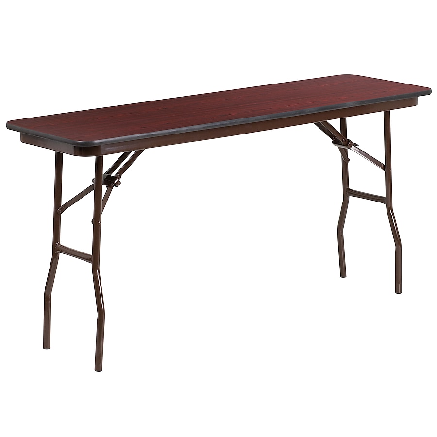 Flash Furniture 18-in x 72-in Indoor Rectangle Wood Brown Folding Table Flash Furniture 18-in x 72-in Indoor Rectangle Wood Brown Folding Table