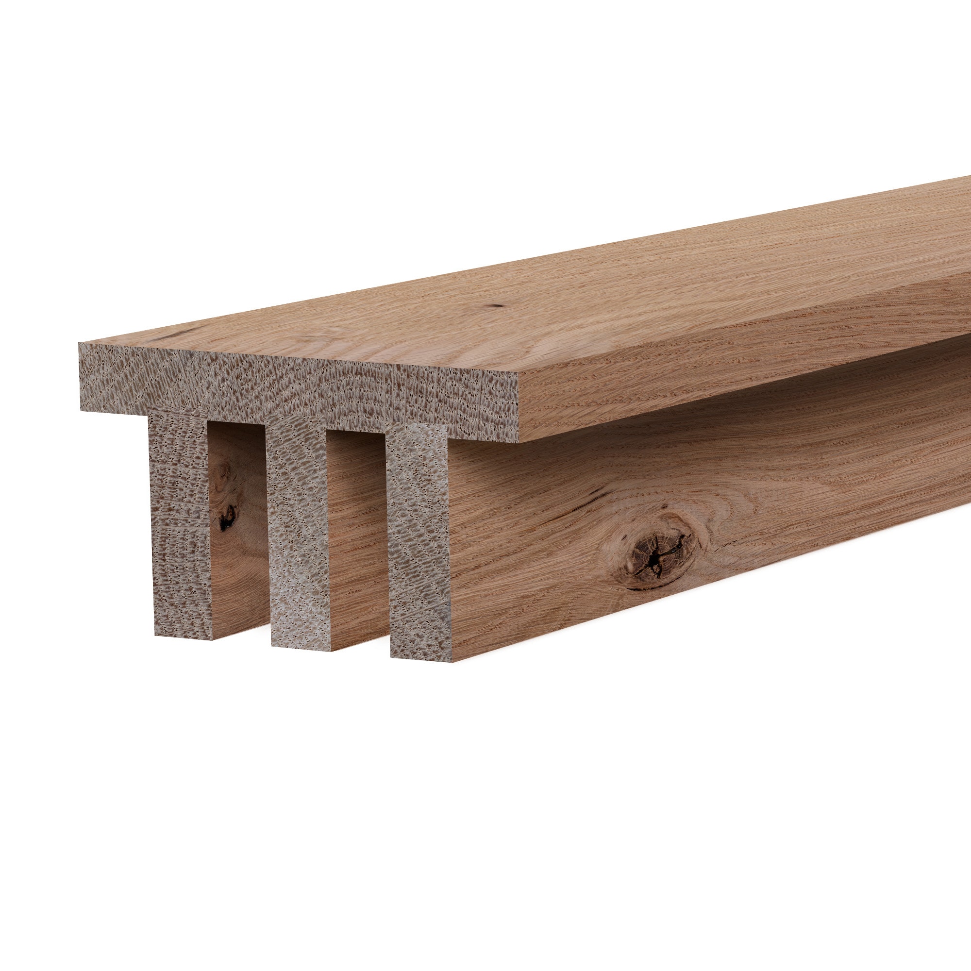 Ornamental Mouldings BEAMRUS03-92WOA5X3 3-1/8-in x 5-1/2-in x 7-2/3-ft Rustic White Oak Unfinished Wood H-Shaped Decorative Beam