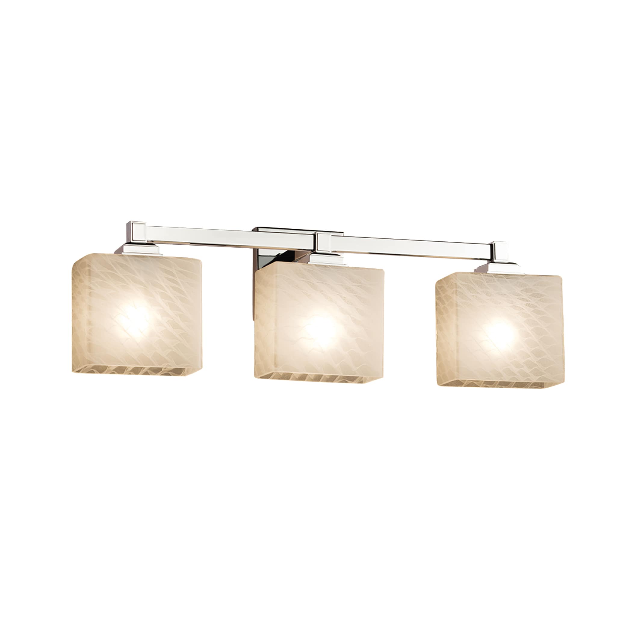 Justice Design Group FSN-8433-55-WE-CR-LD Fusion 23.5-in 3-Light Polished Chrome LED Glam Vanity Light