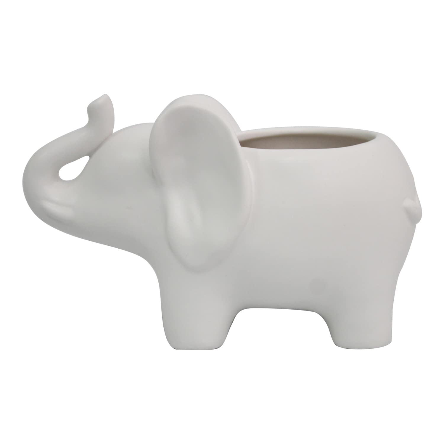 allen + roth 423095C Novelty 7.3-in W x 4.4-in H White Ceramic Outdoor Planter
